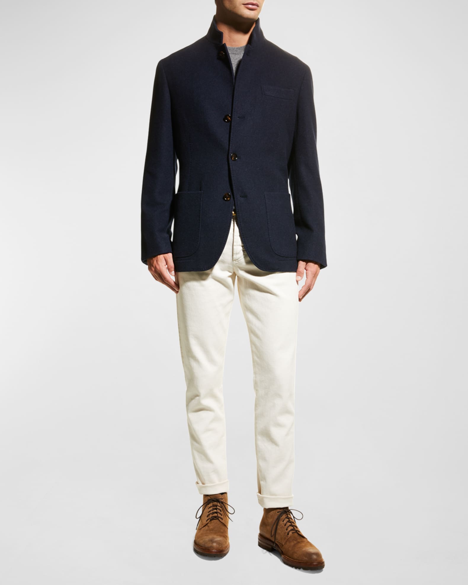Brunello Cucinelli Men's Cashmere Blazer Coat | Neiman Marcus