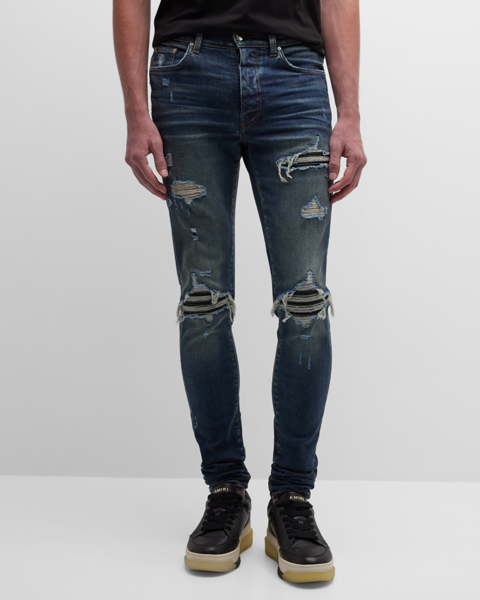 Amiri Men's MX1 Destroyed Skinny Jeans | Neiman Marcus