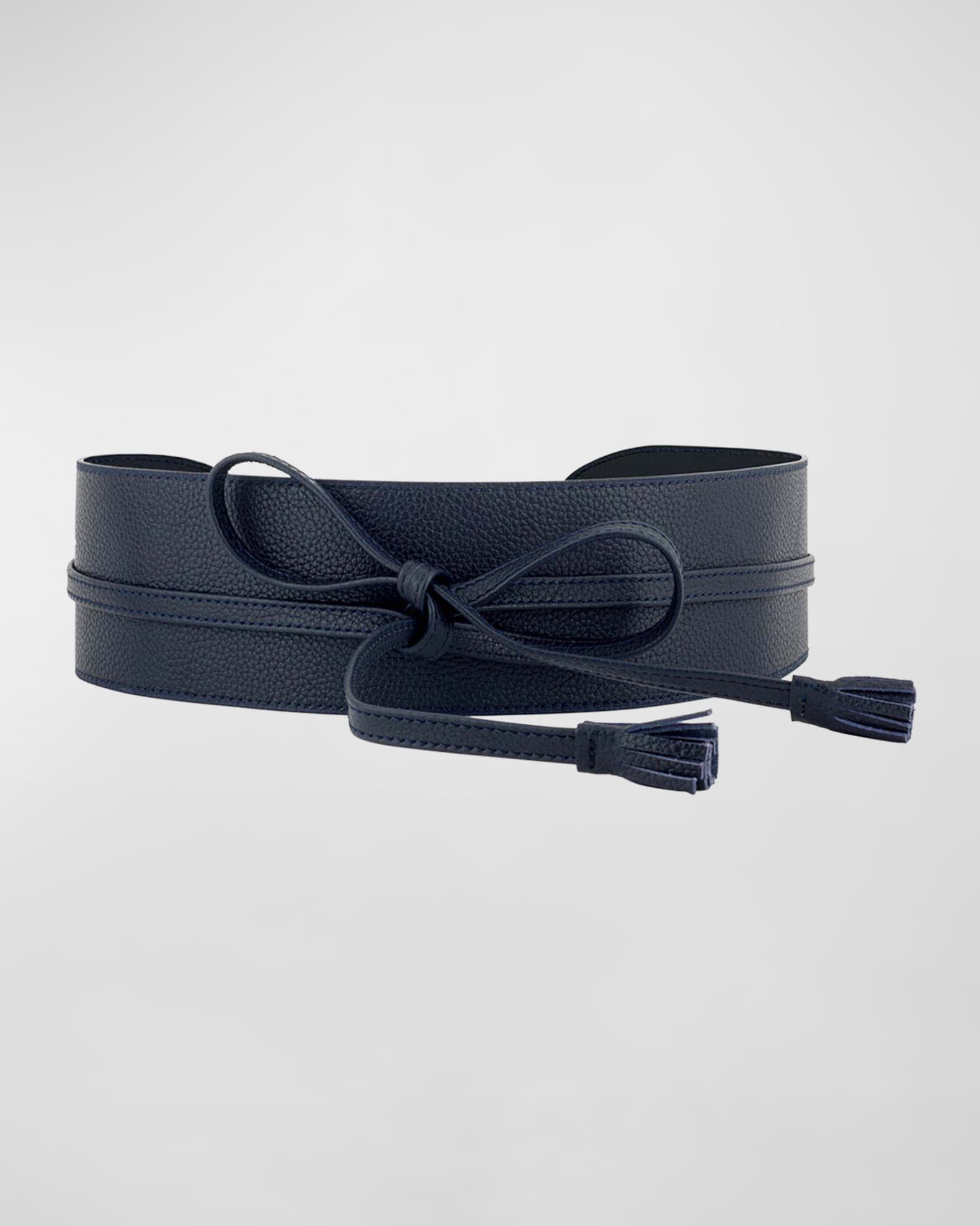 Vaincourt Paris L'ingenieuse Pebbled Leather Belt