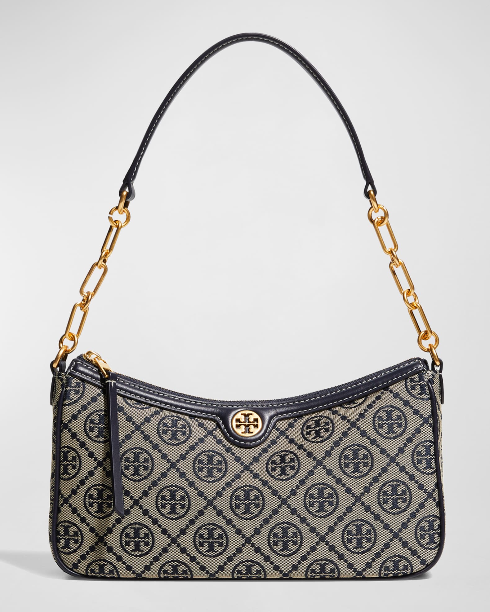 Tory Burch T Monogram Jacquard Zip Shoulder Bag Neiman Marcus