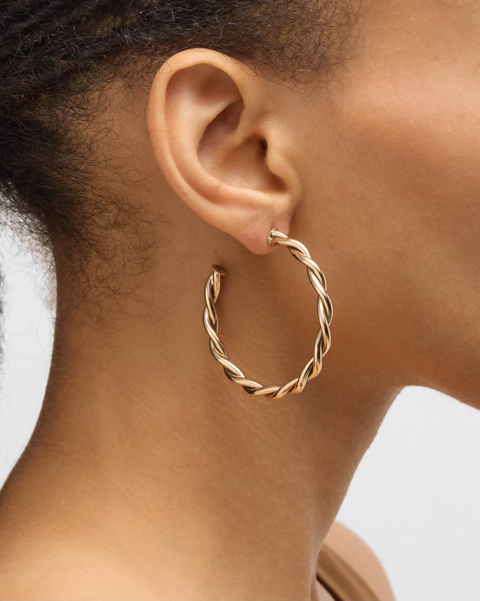 14k Mykonos Twist Hoop Earrings 1