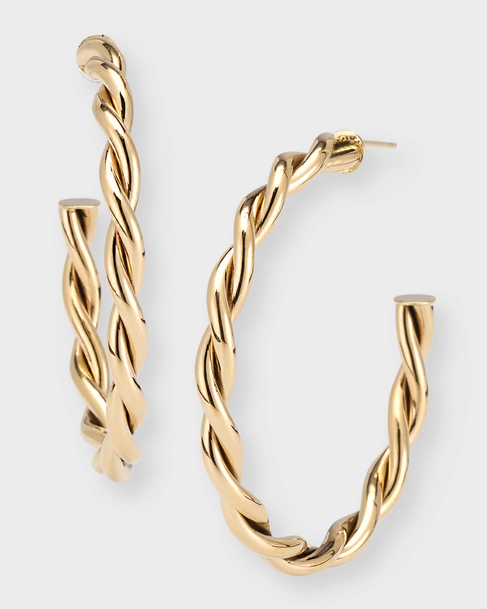 14k Mykonos Twist Hoop Earrings 0