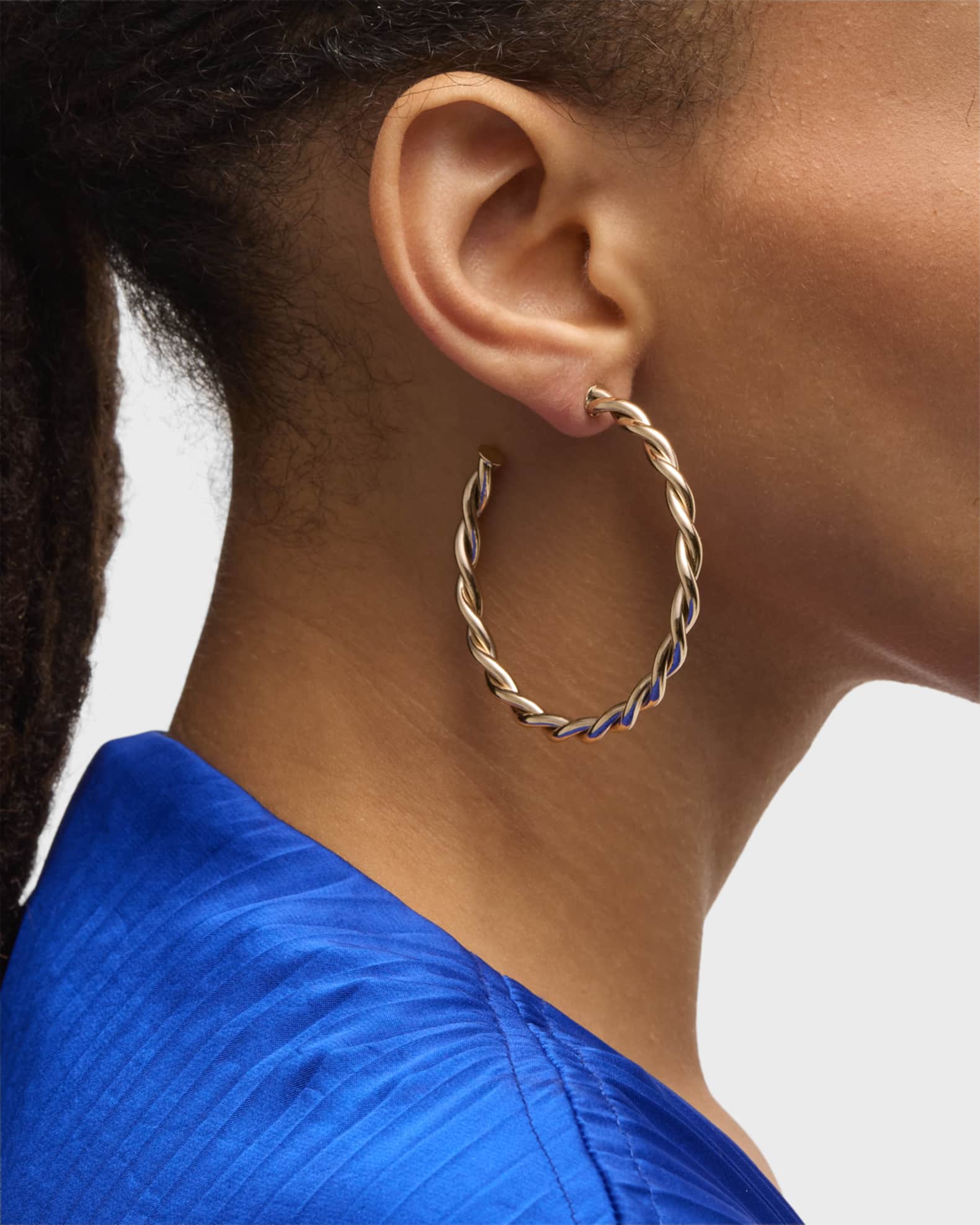 14k Mykonos Twist Hoop Earrings 1