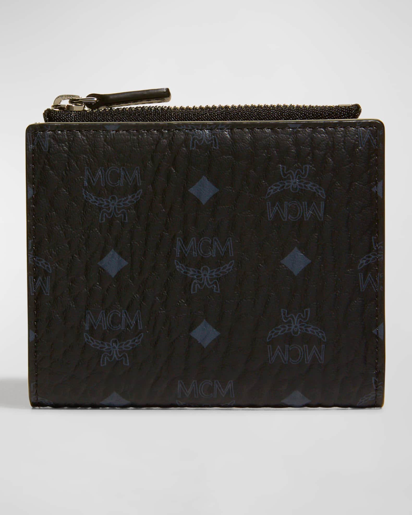 MCM Original Visetos Monogram Flap Wallet Neiman Marcus