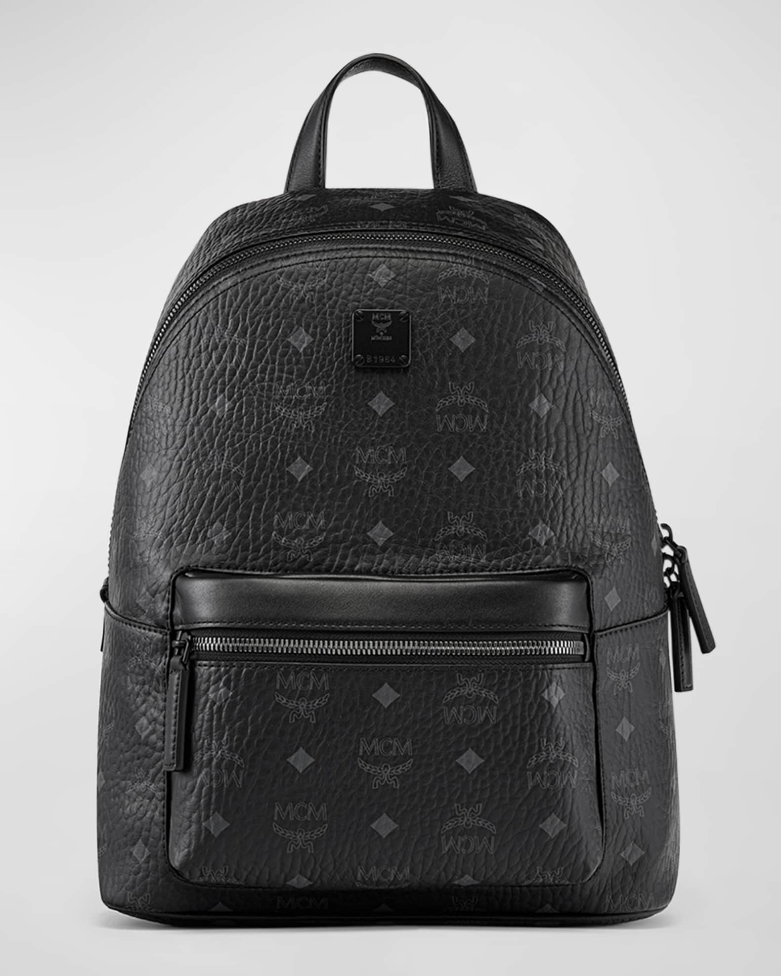 MCM Stark Small Logo Zip Backpack | Neiman Marcus