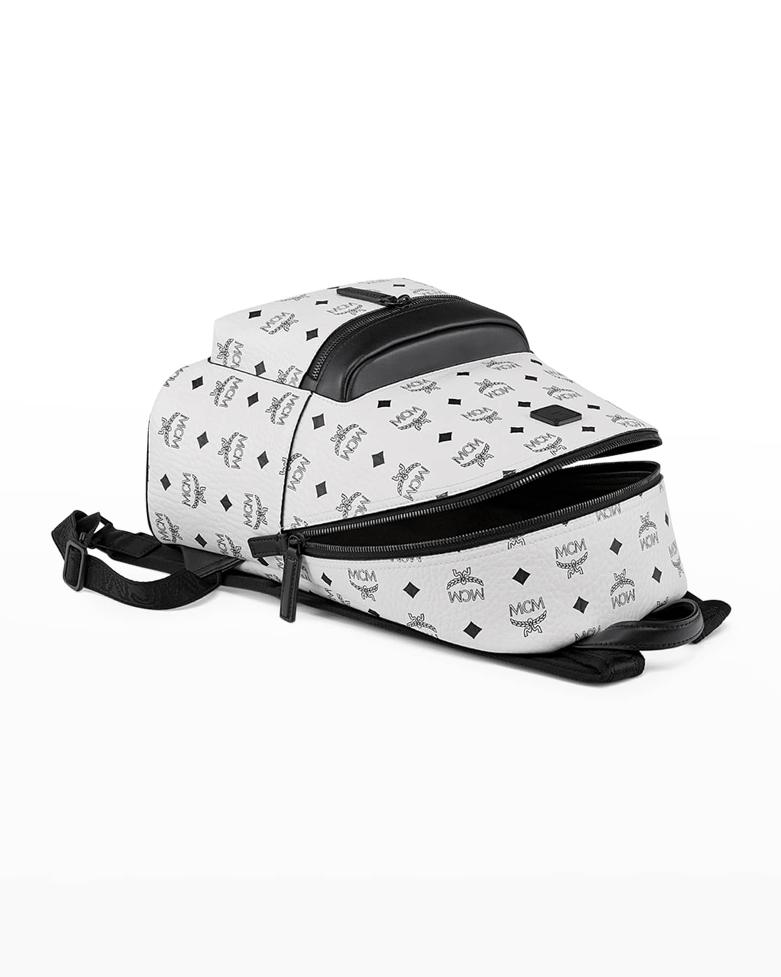 Mcm black and white backpack outlet