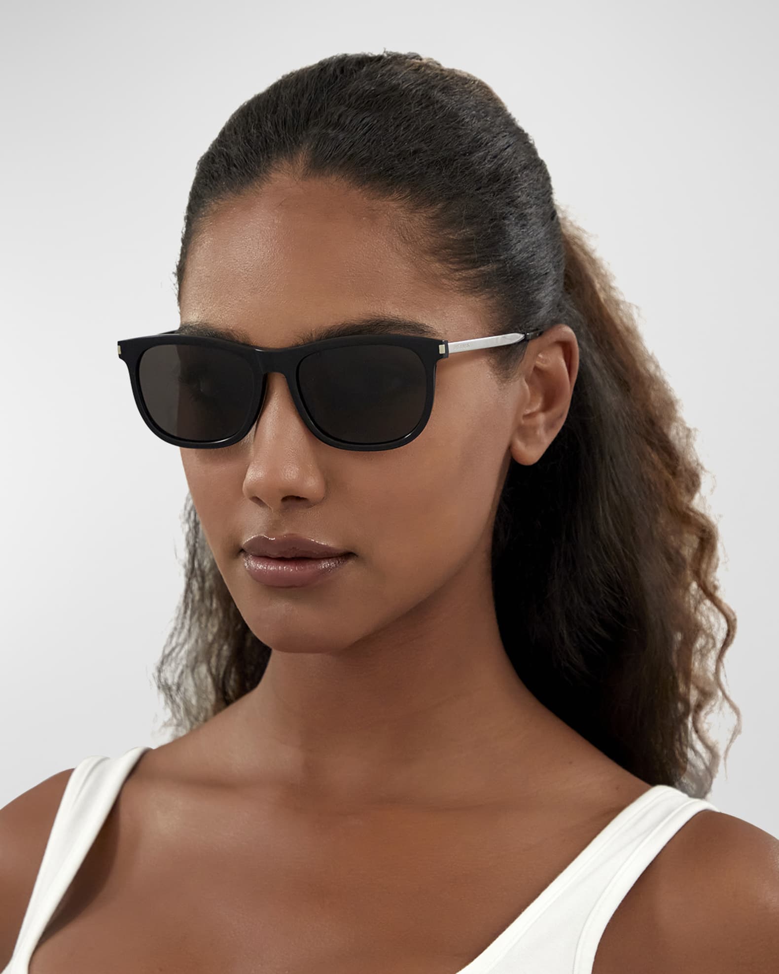 Saint Laurent Men's FullRim Round Sunglasses Neiman Marcus