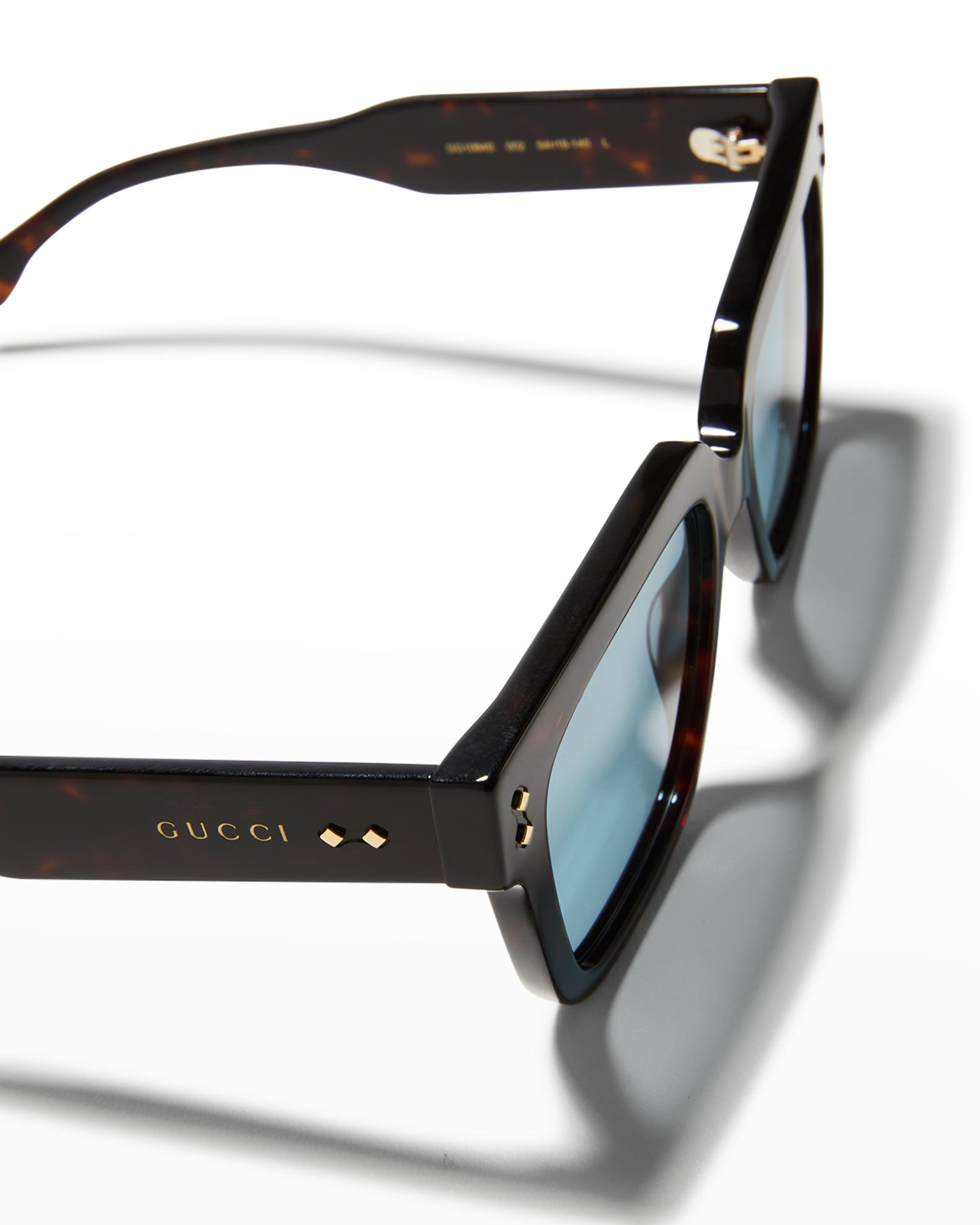 AVAWAY Rectangle Acetate Sunglasses For Men - Polarized, UV Protection, Red Tortoise Frame - View #3