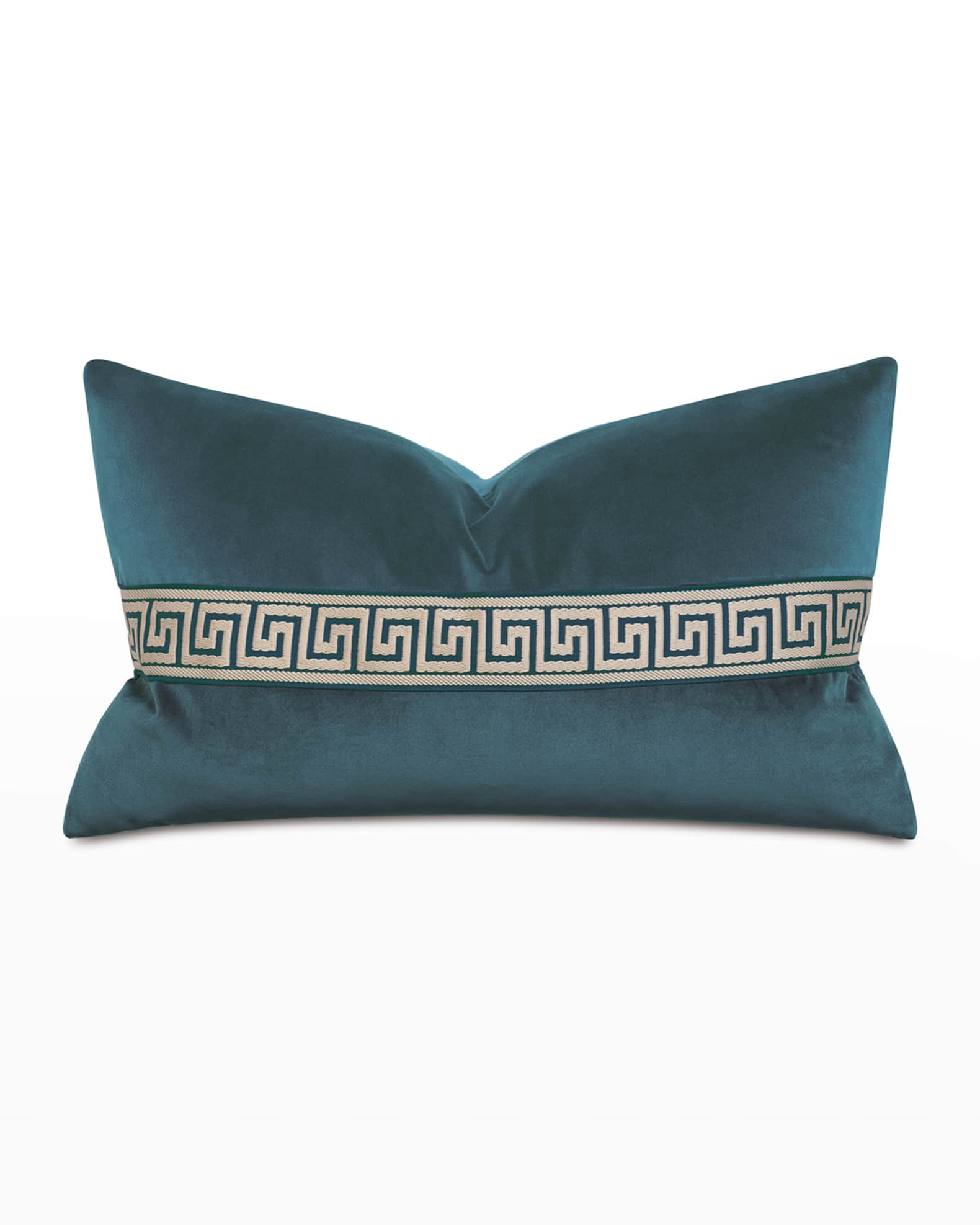 Eastern Accents Uma Greek Key Border Lumbar Pillow, Pacific