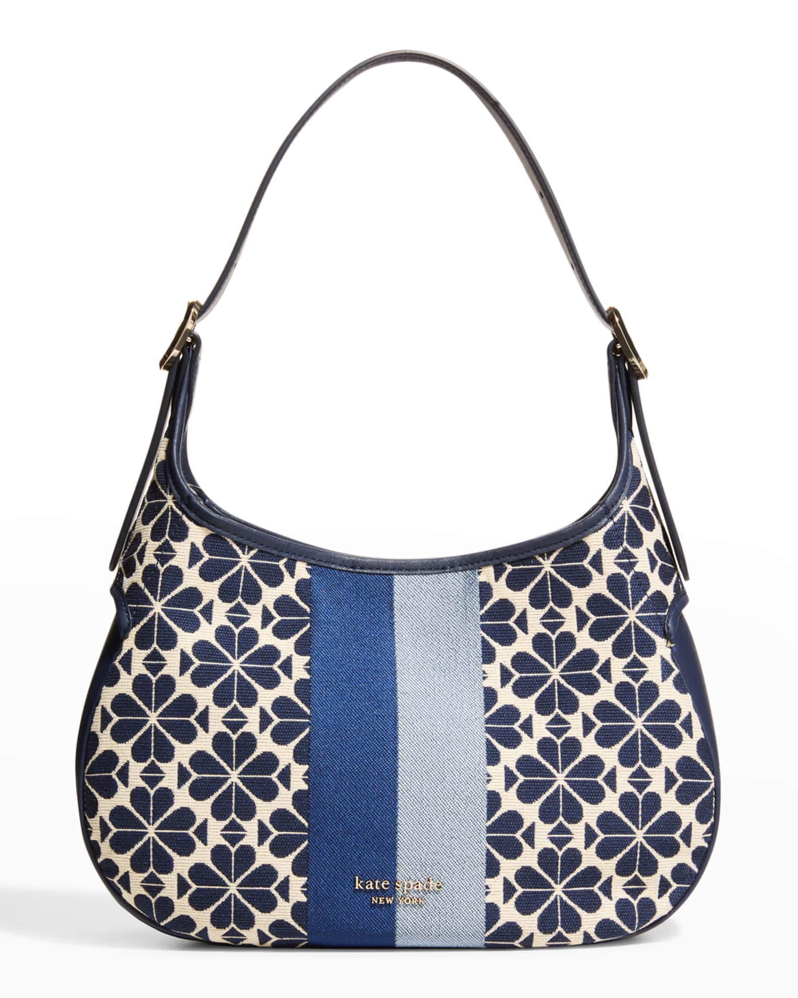 kate spade new york spade flower jacquard stripe hobo bag Neiman Marcus