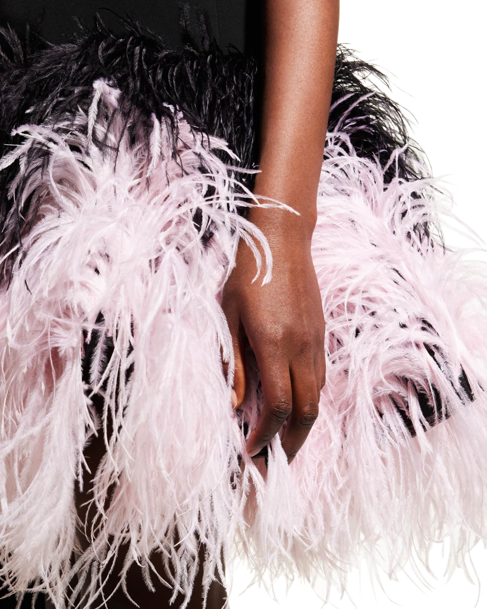 Georges Hobeika Crystal Cutout Feather-Trim Crepe Mini Dress | Neiman ...