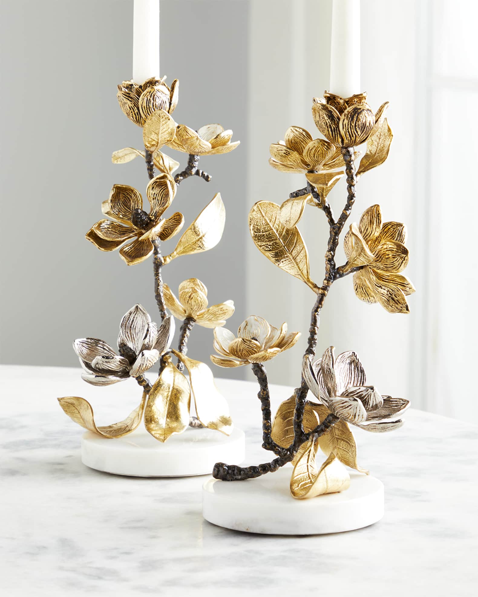 Vintage Bloom 12" Candleholders, Set of 2 0