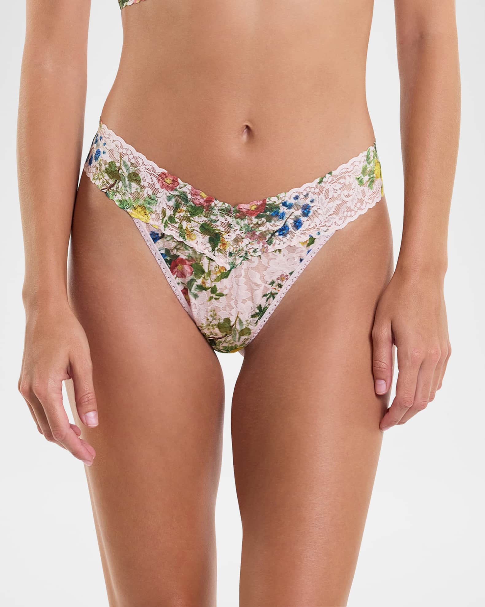 Printed Original-Rise Signature Lace Thong 1