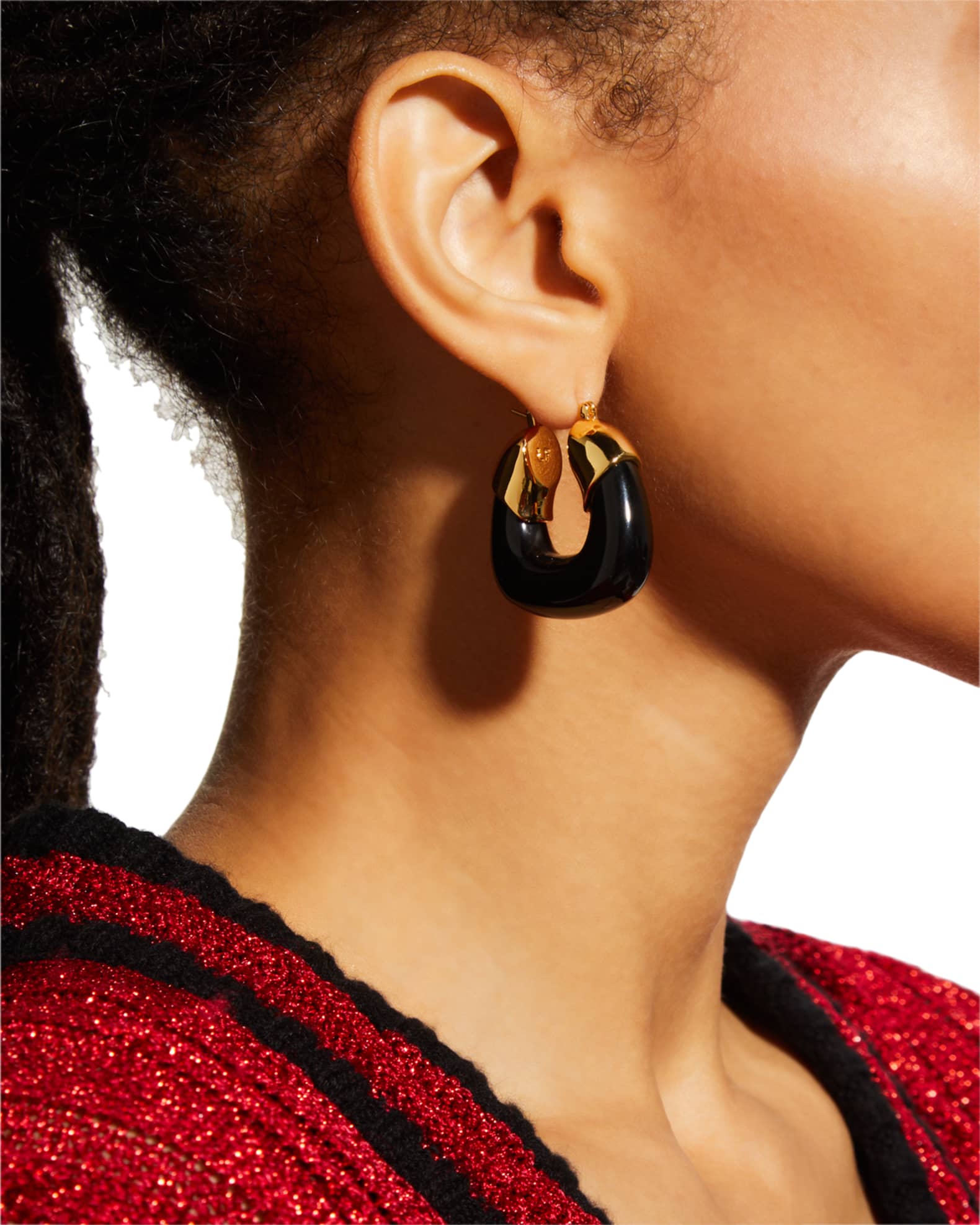 Lizzie Fortunato Organic Hoop Earrings In Midnight | Neiman Marcus