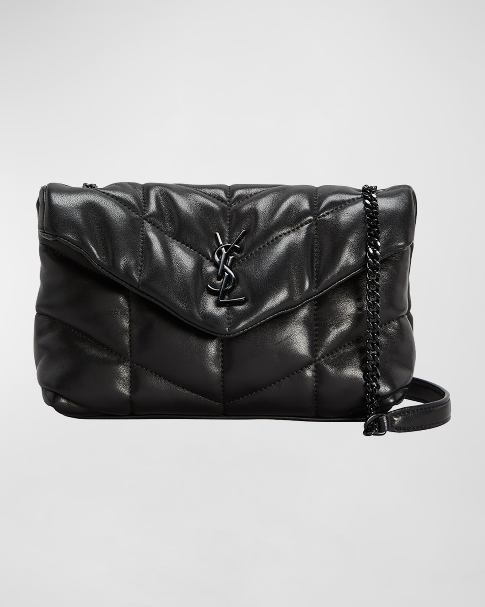 YSL 25S LOULOU PUFFER GM 35 IN BLACK CALFSKIN BLACK HARDWARE main image 1