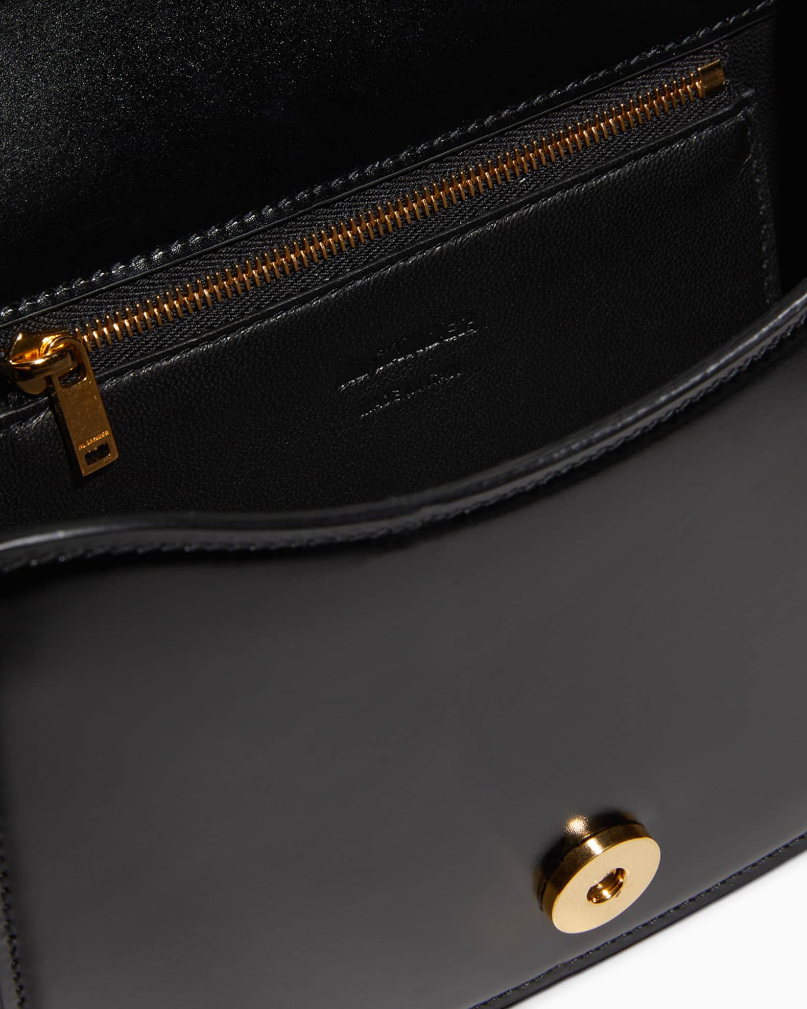 Jil Sander Taos Small Flap Leather Crossbody Bag | Neiman Marcus