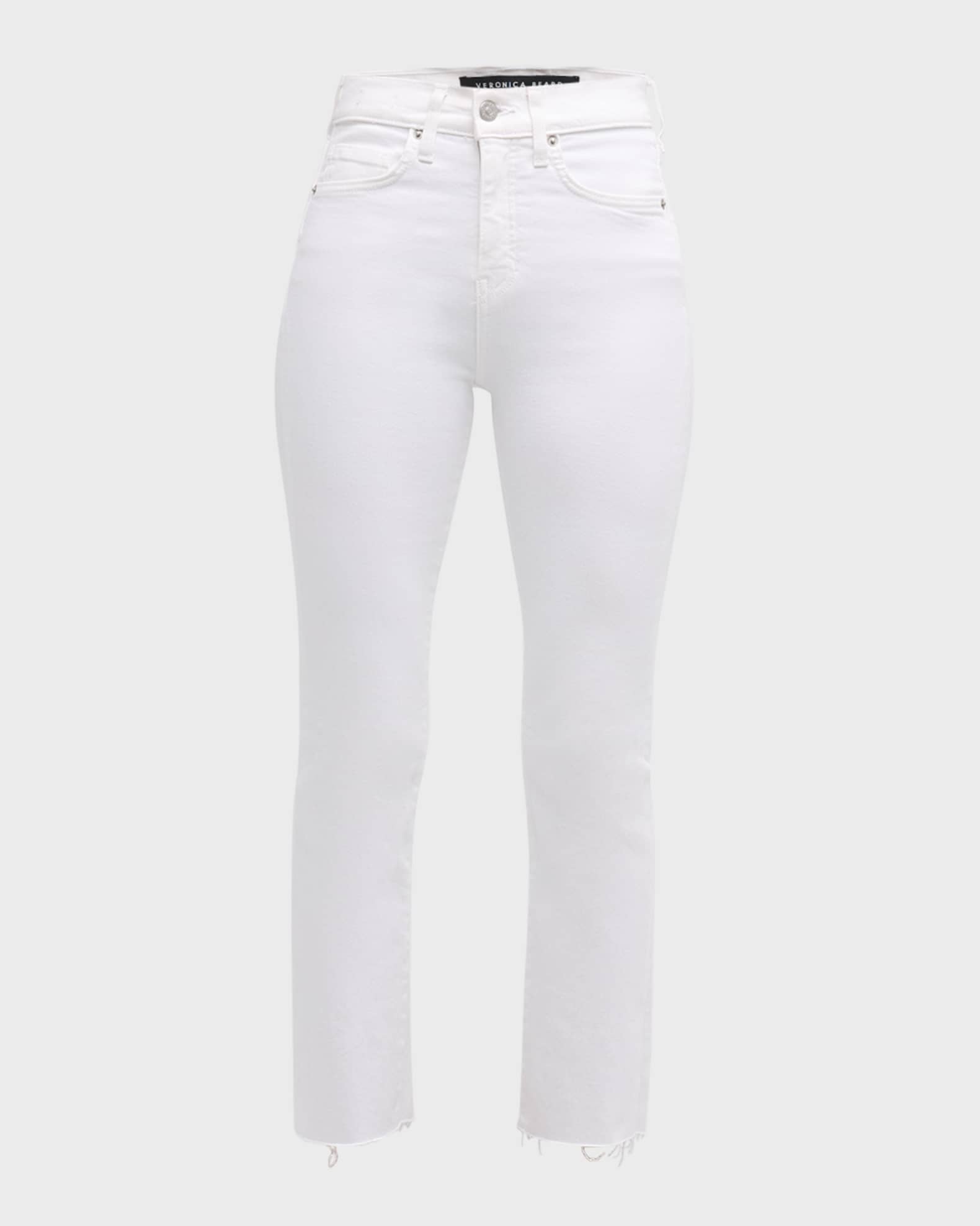 Veronica Beard Carly Kick Flare Jeans with Raw Hem