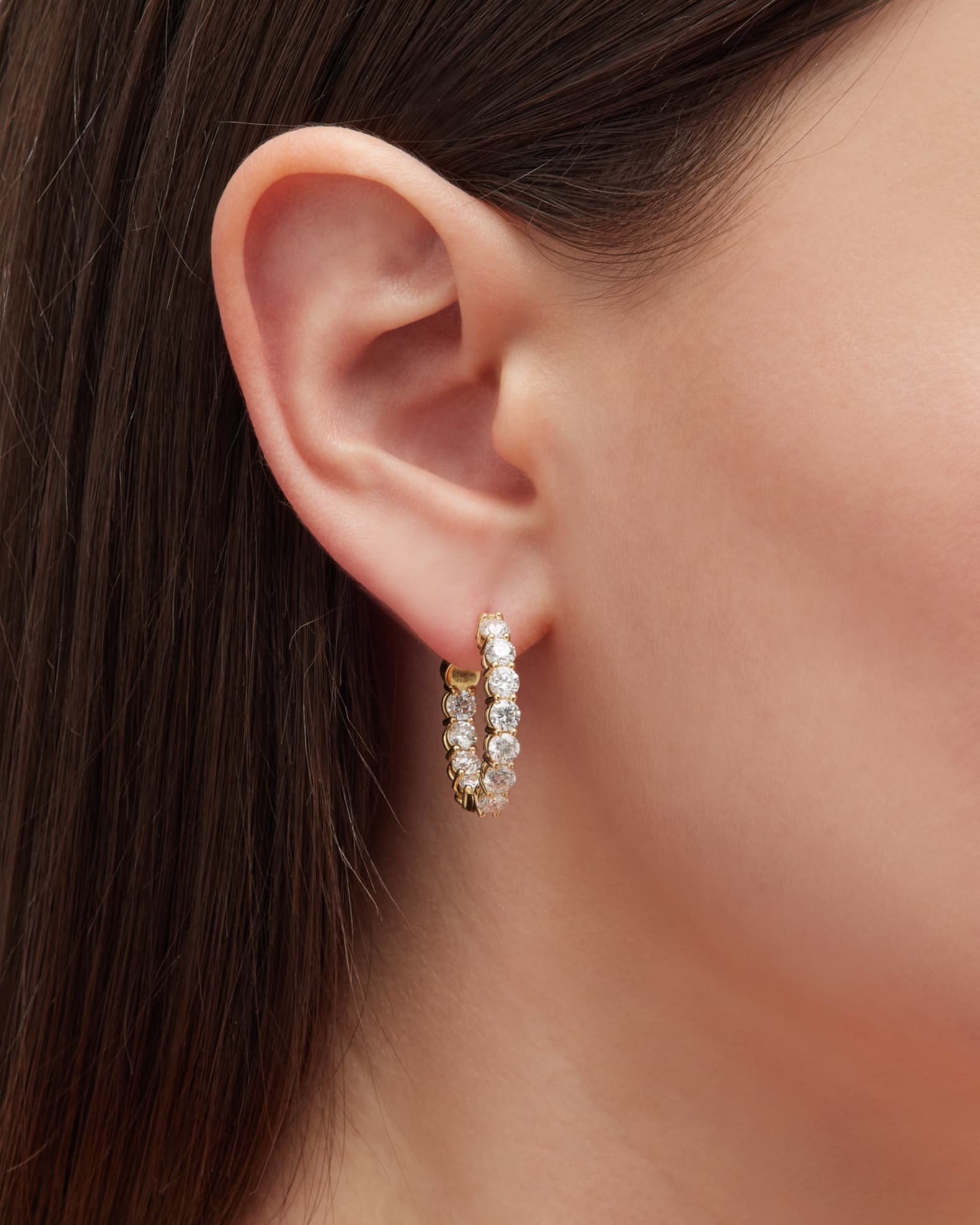 18K Yellow Gold GH/SI Diamond Oval-Shaped Earrings, 0.75"L, 4.51tcw 1