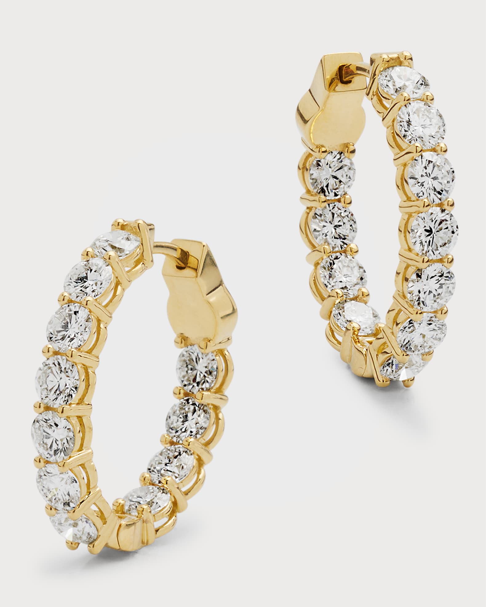 18K Yellow Gold GH/SI Diamond Oval-Shaped Earrings, 0.75"L, 4.51tcw 0
