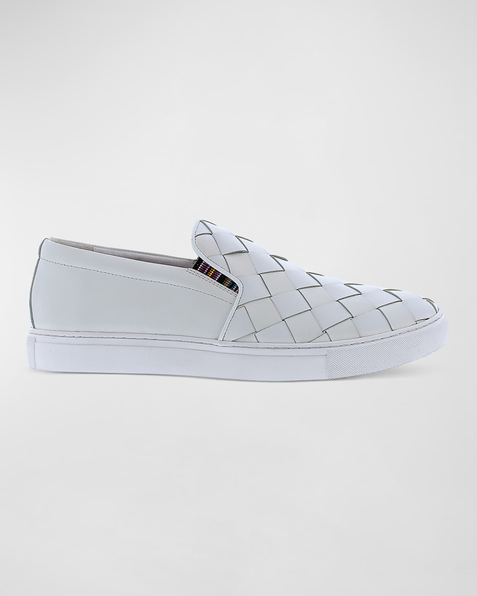 Robert Graham Men s Erosion Woven Leather Low Top Sneakers Neiman Marcus