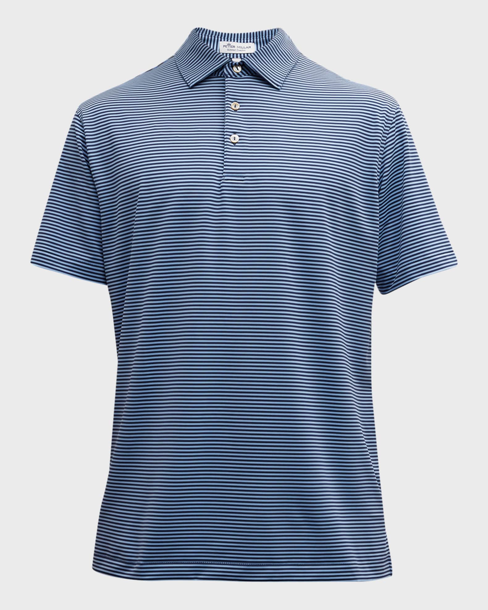 Peter Millar Men's Hales Performance Stripe Jersey Polo Shirt | Neiman ...
