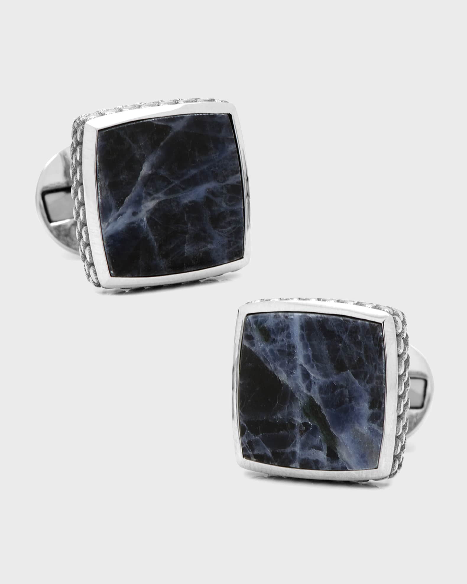 Men's Sterling Classic Scaled Lapis Cufflinks 0