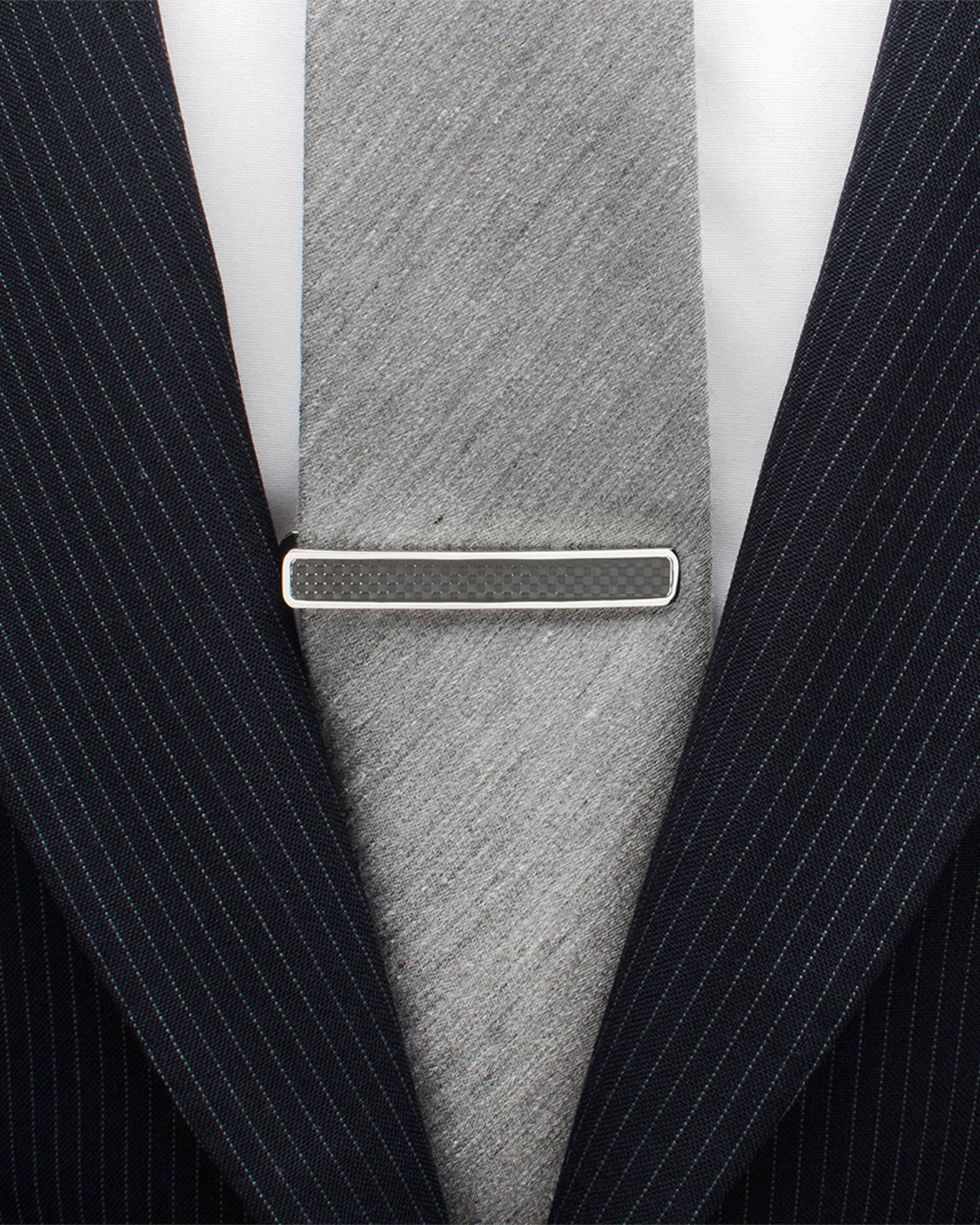 Men's Black Carbon Fiber Stainless Steel Tie Clip 1