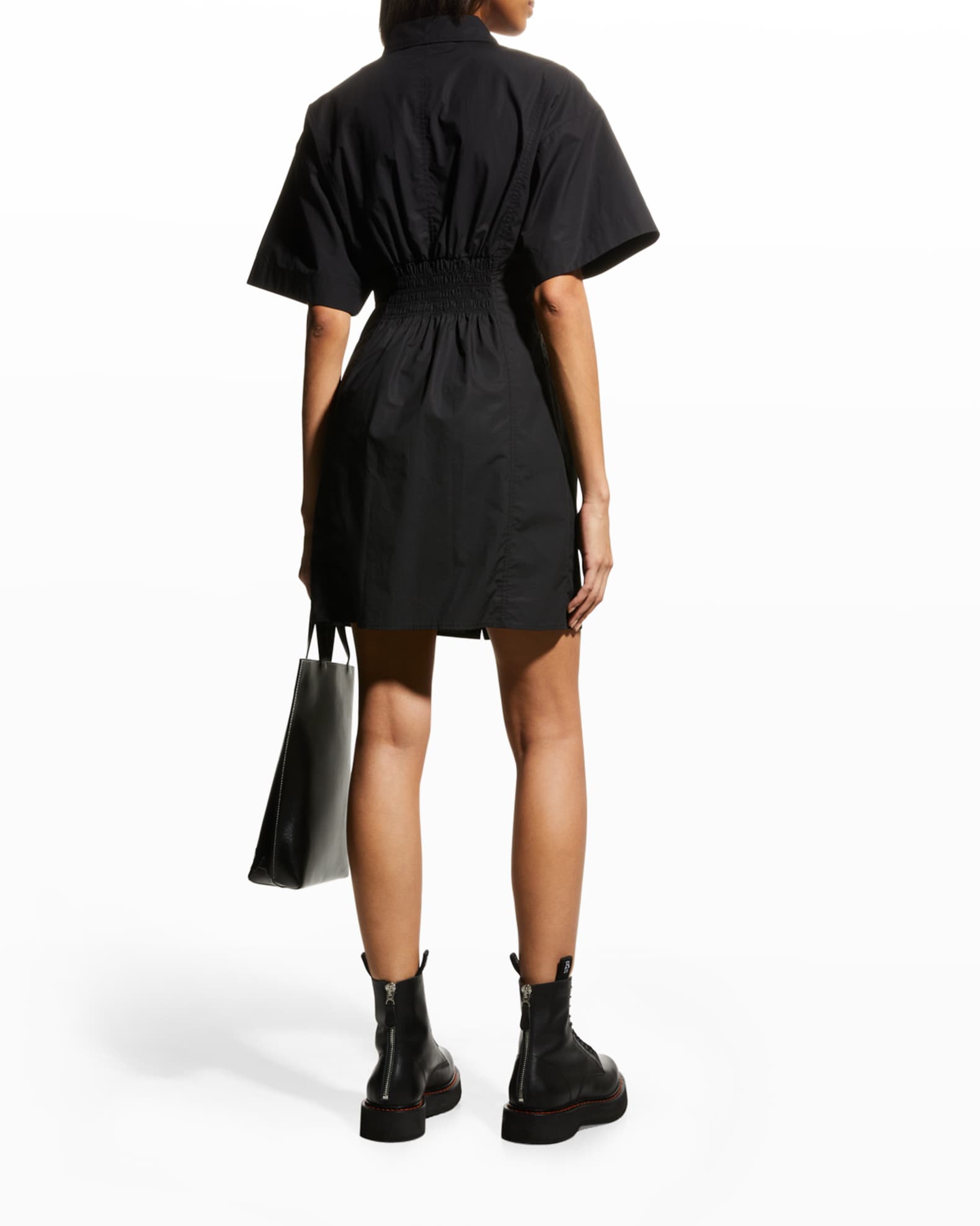 FRAME Organic Cotton Seam-Detail Dress | Neiman Marcus