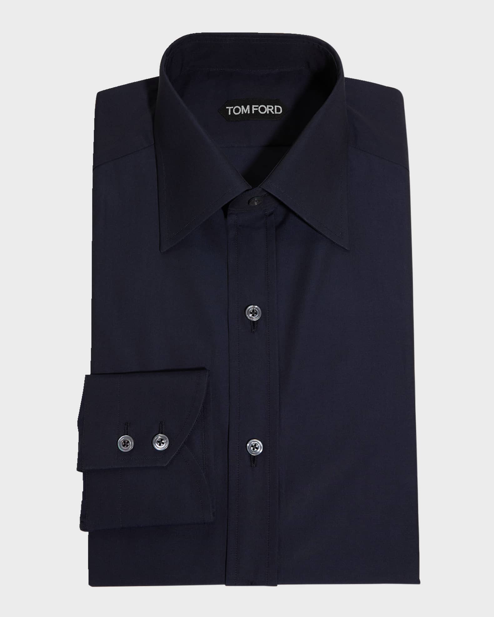 TOM FORD Men's Solid Cotton Dress Shirt | Neiman Marcus