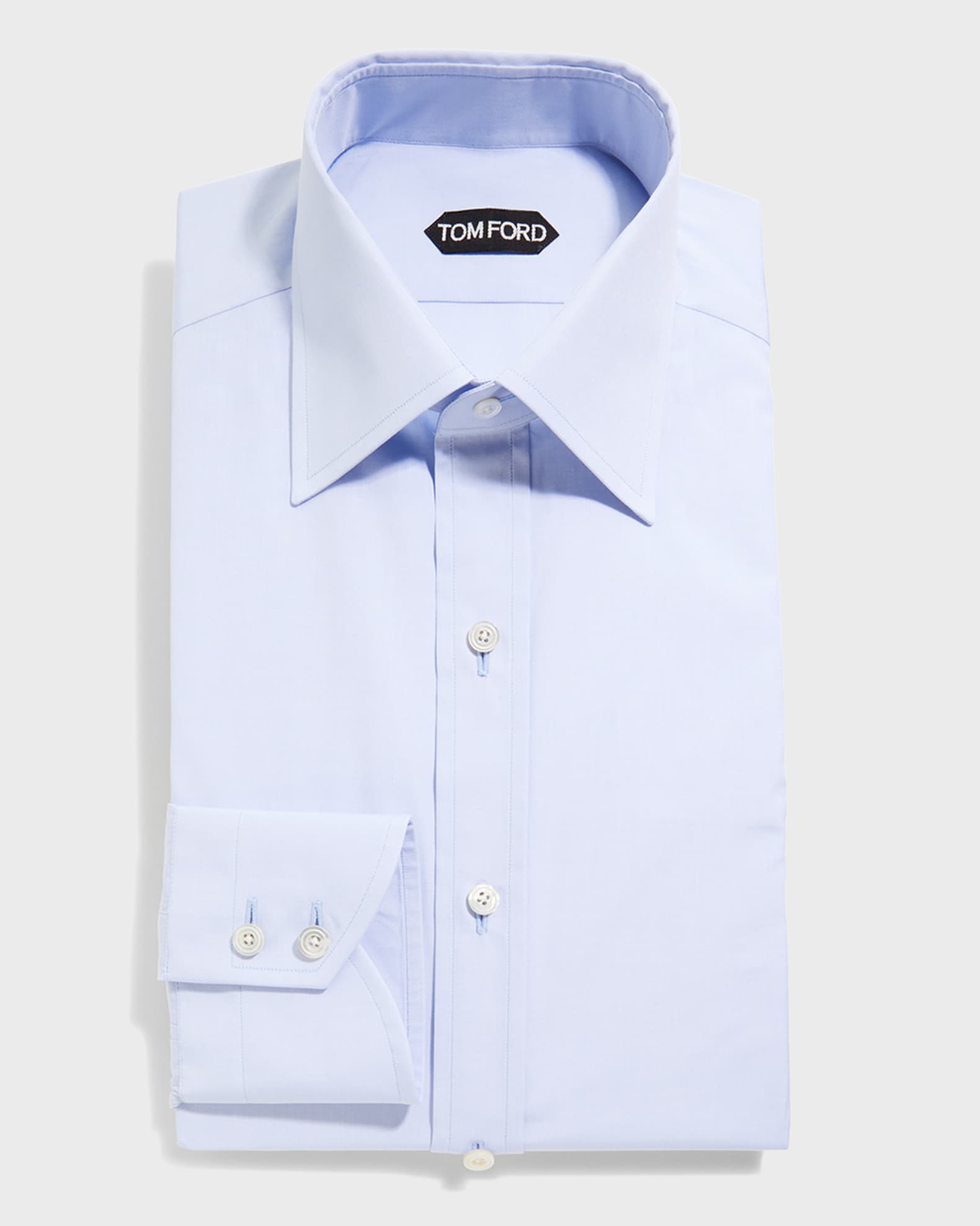 TOM FORD Men's Solid Point Collar Dress Shirt | Neiman Marcus