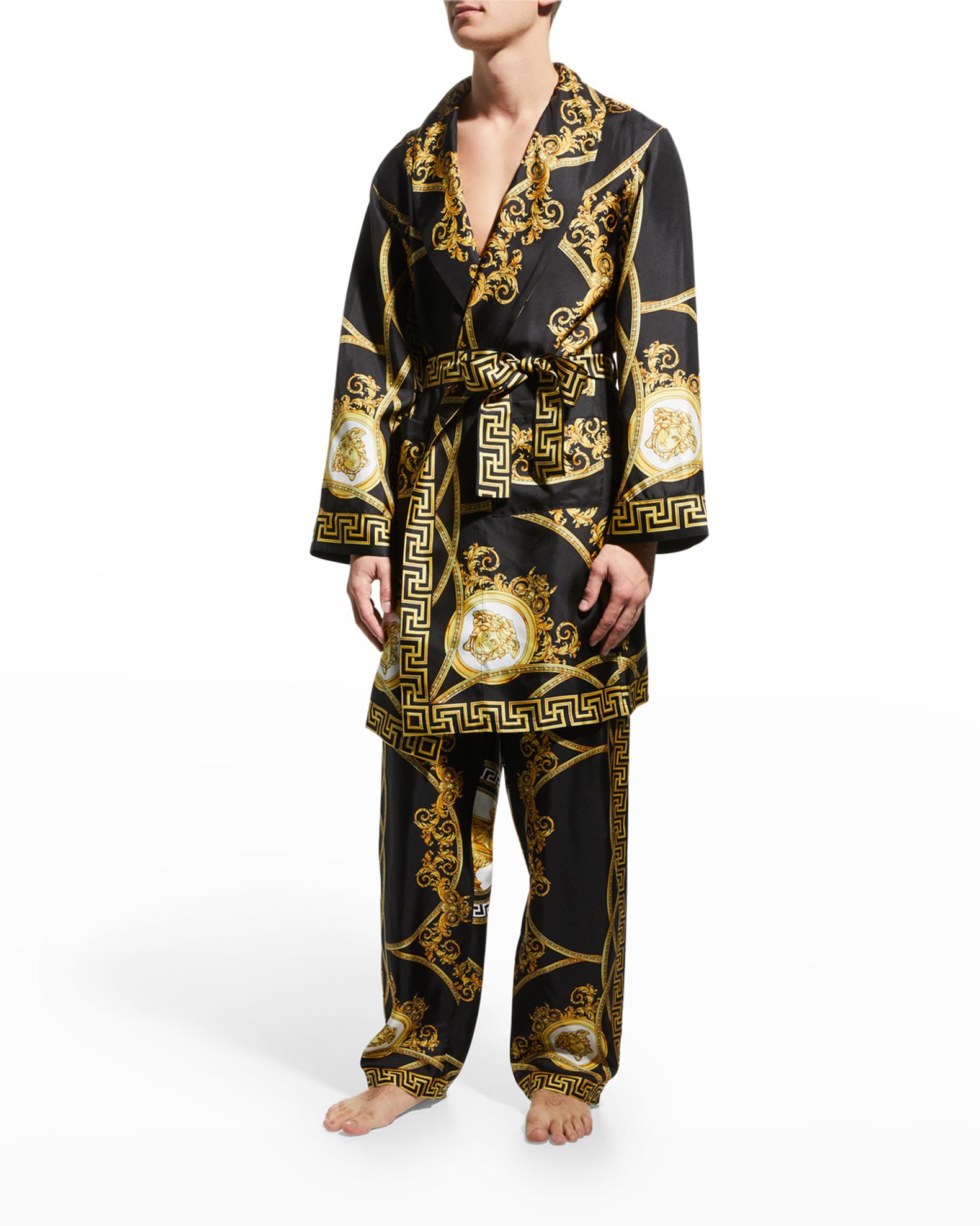 Versace Men's Barocco-Print Robe | Neiman Marcus