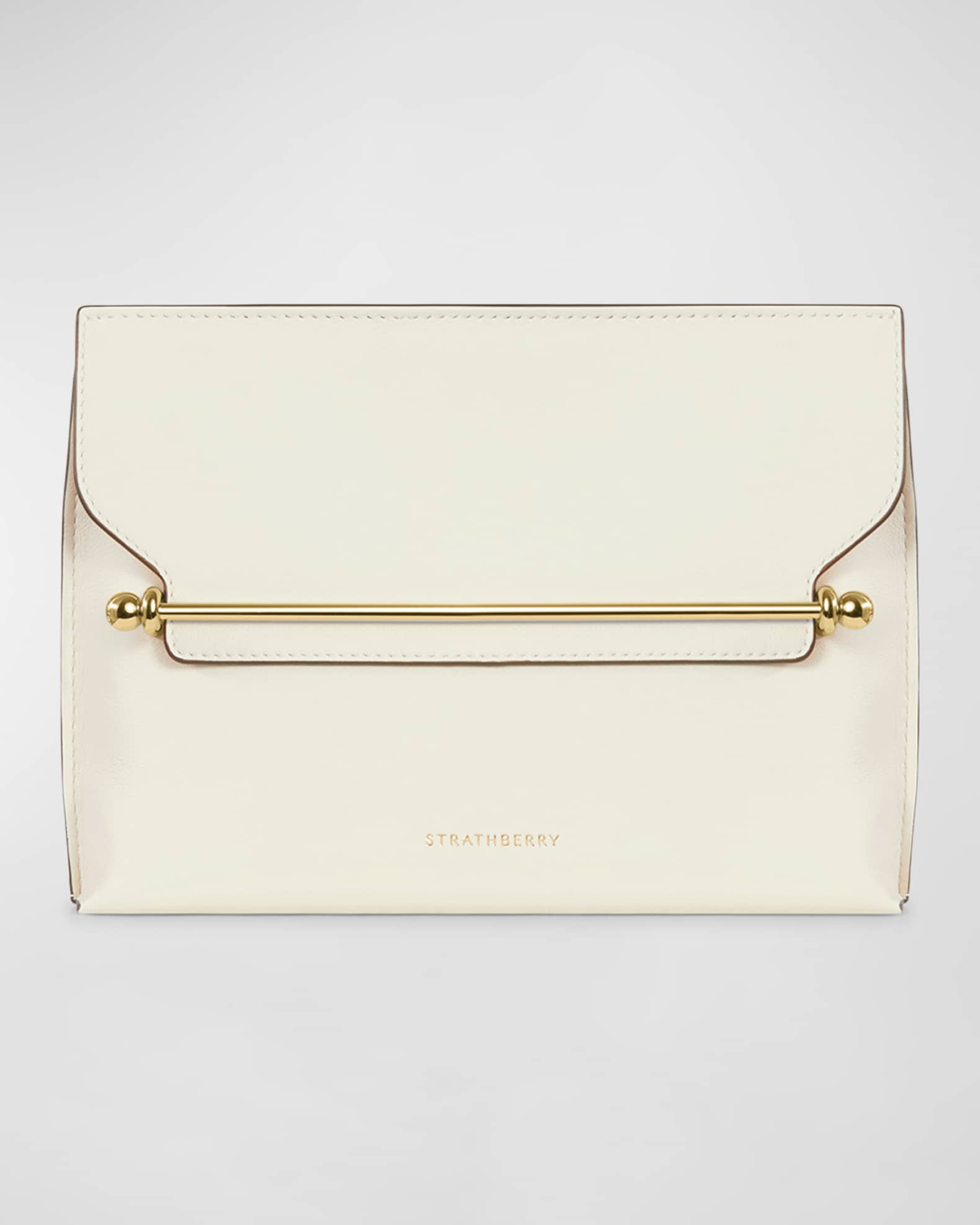 Strathberry - Mini Crescent - Leather Mini Shoulder Bag - Cream