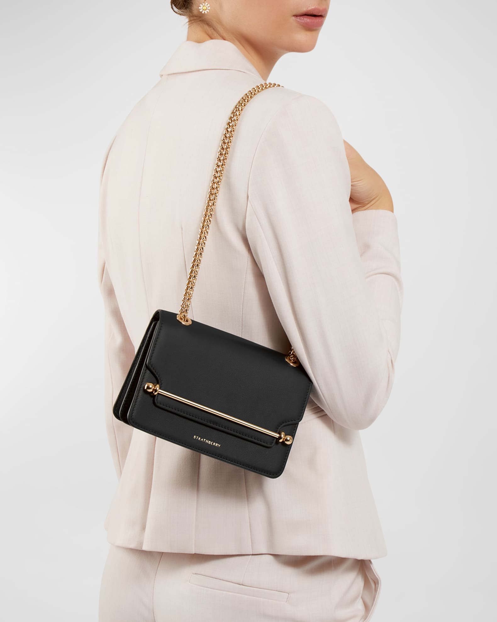 Strathberry East/West Mini Leather Cross Body Bag