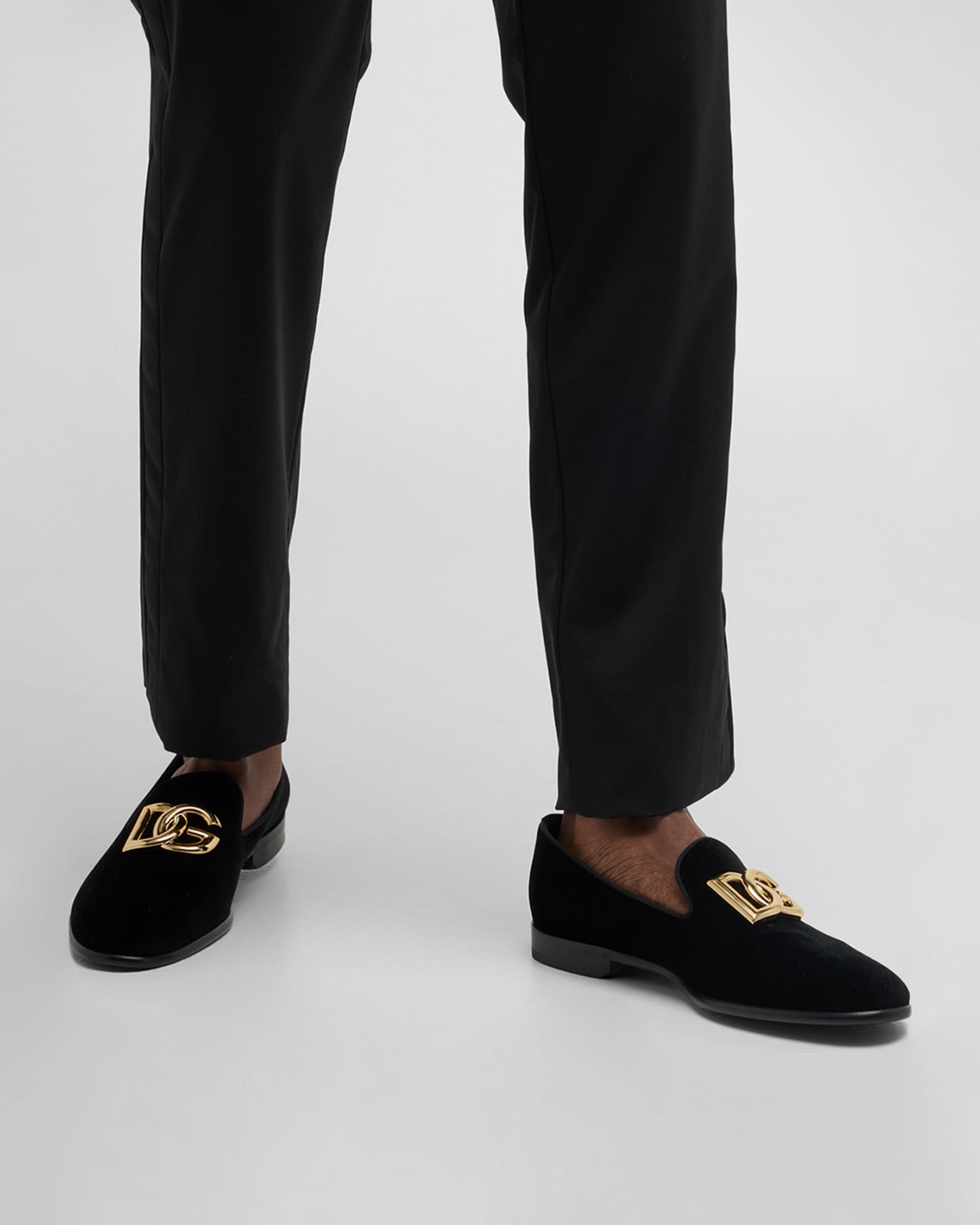 Men's Logo Velvet Dress Loafers 1