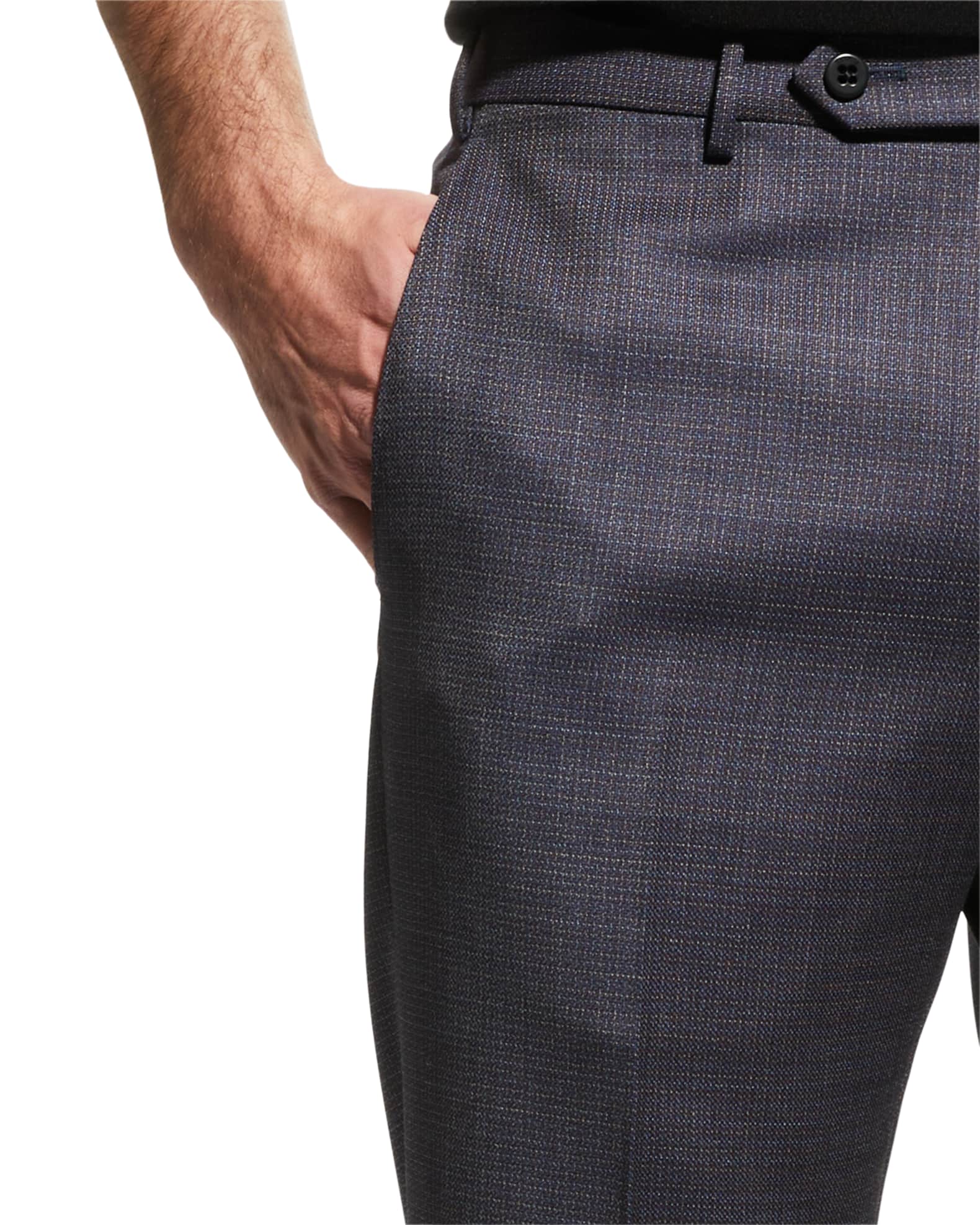 Zanella Men's Parker Wool Dress Pants Neiman Marcus