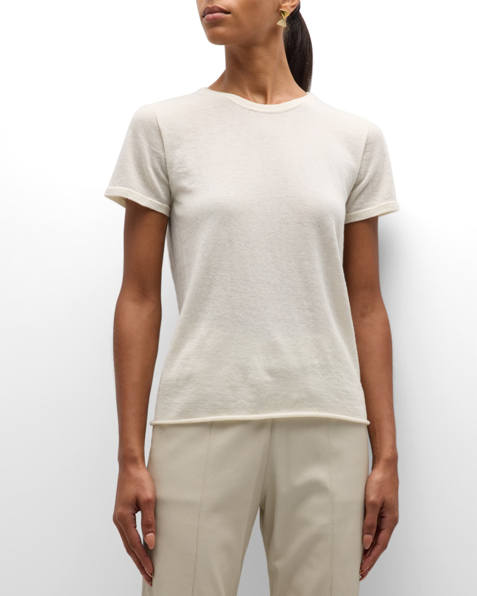 Louis Vuitton D-Ring Detail Cashmere Pullover Milk White. Size L0