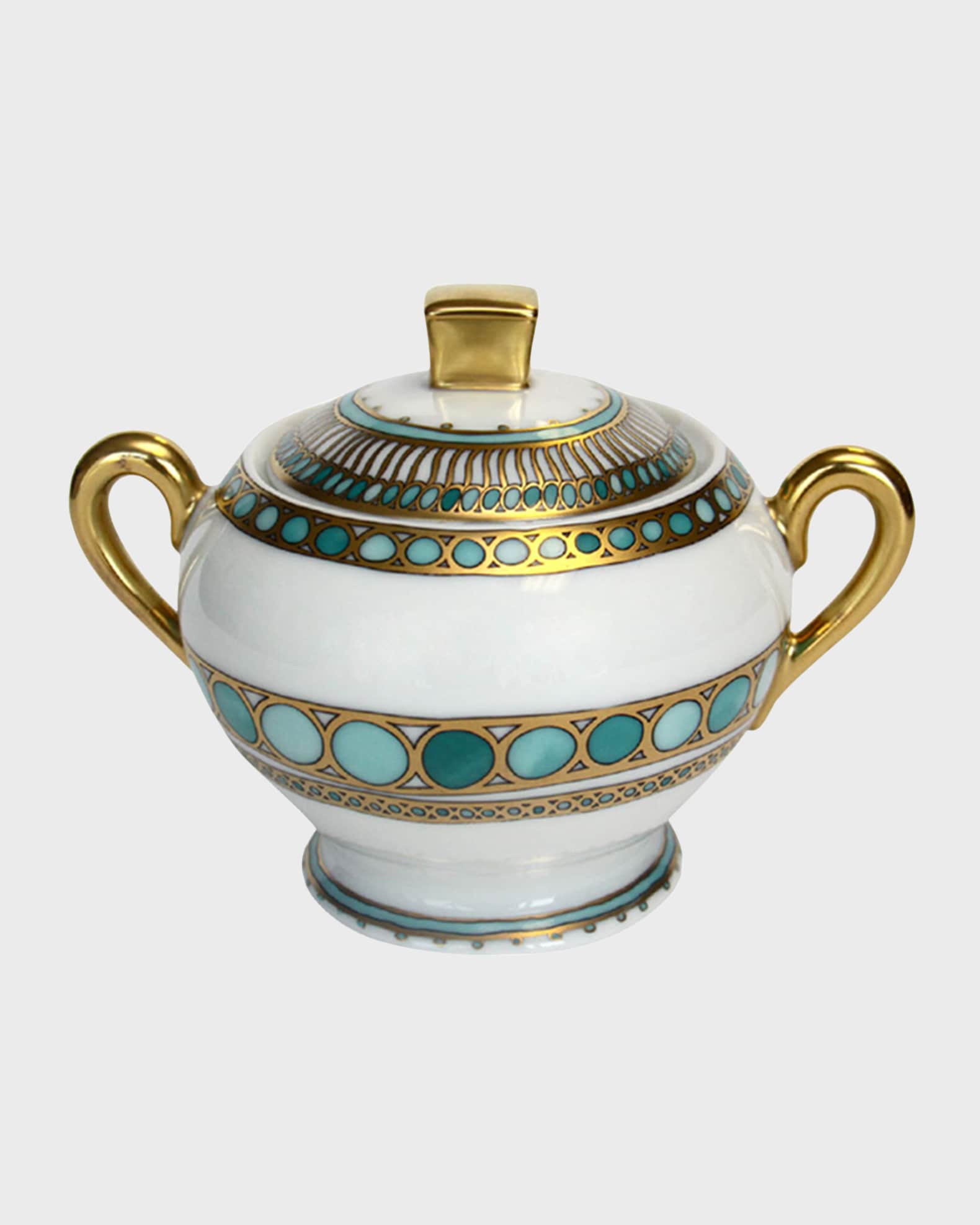 Syracuse Turquoise Sugar Bowl 0