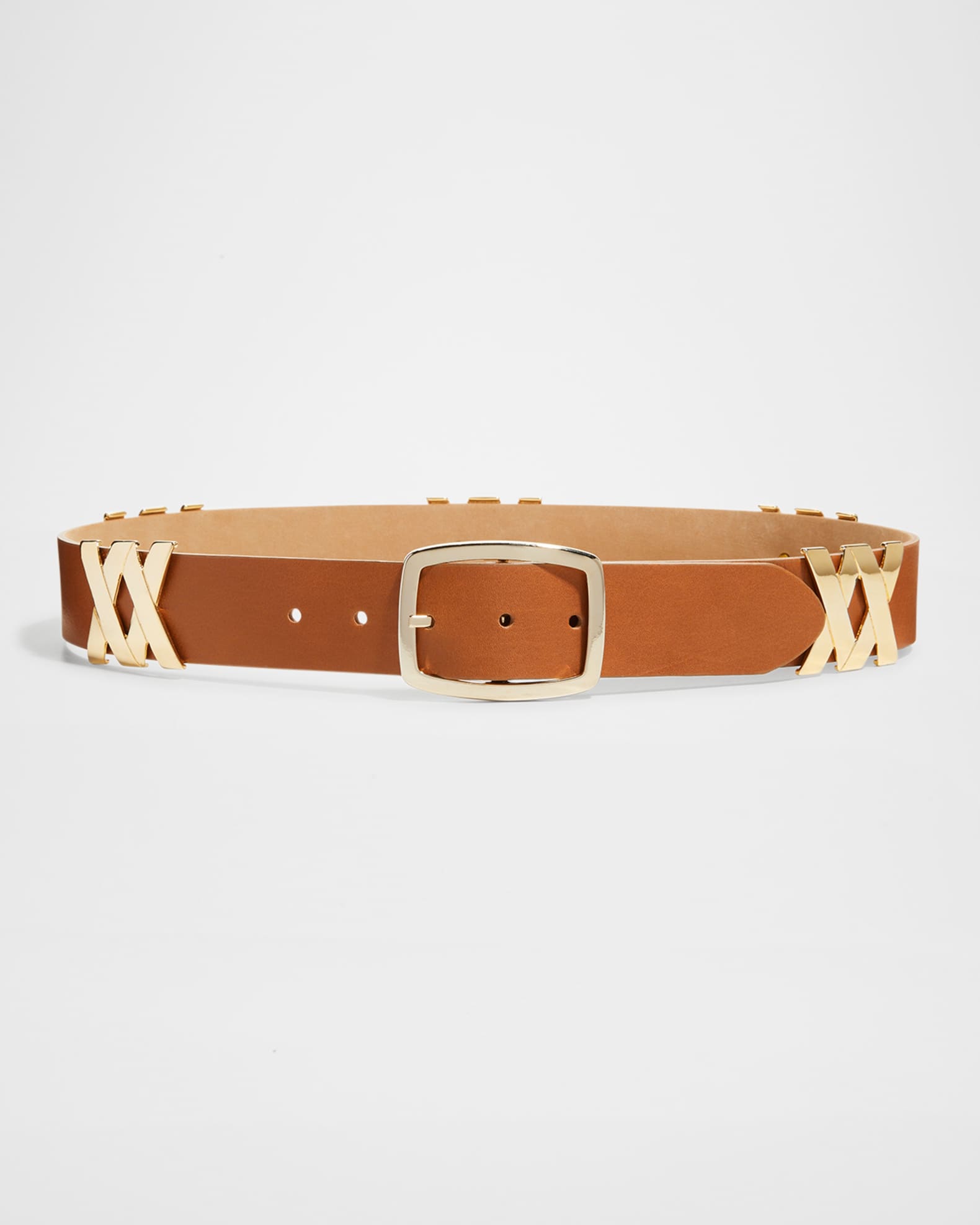 Ryan Golden Leather Buckle Belt