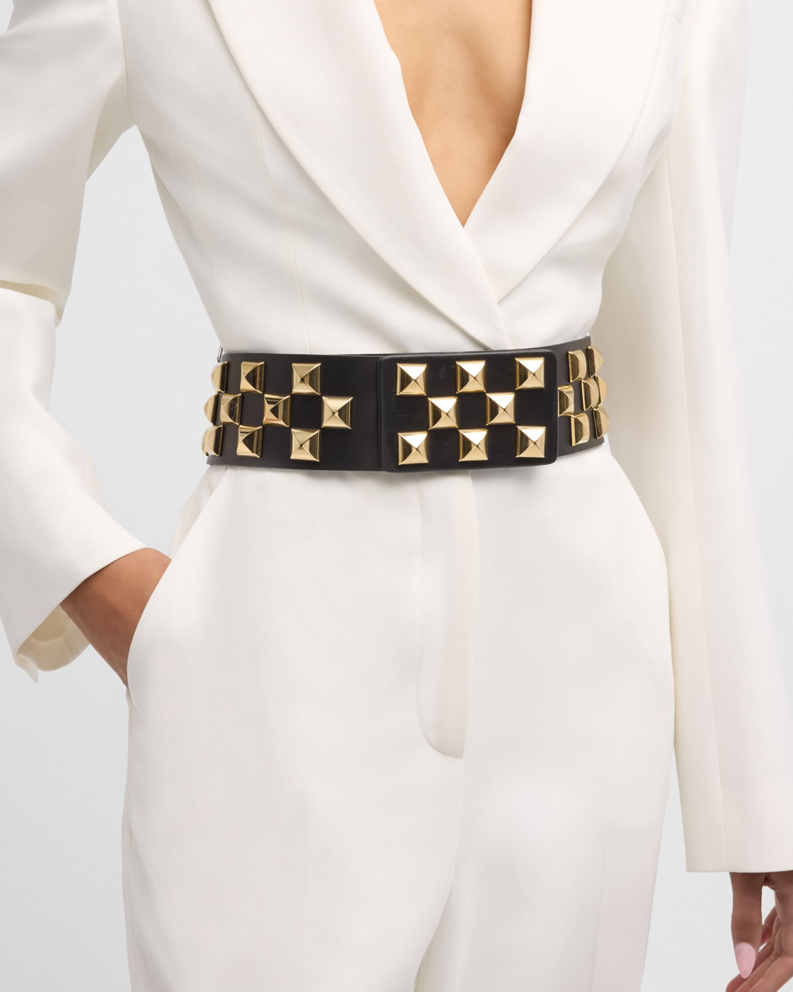Streets Ahead Roger Studded Leather Belt | Neiman Marcus