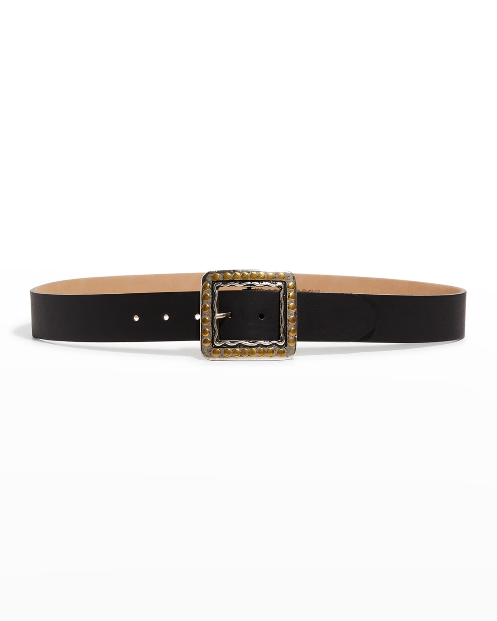 Streets Ahead Antique Square Studded Leather Belt | Neiman Marcus