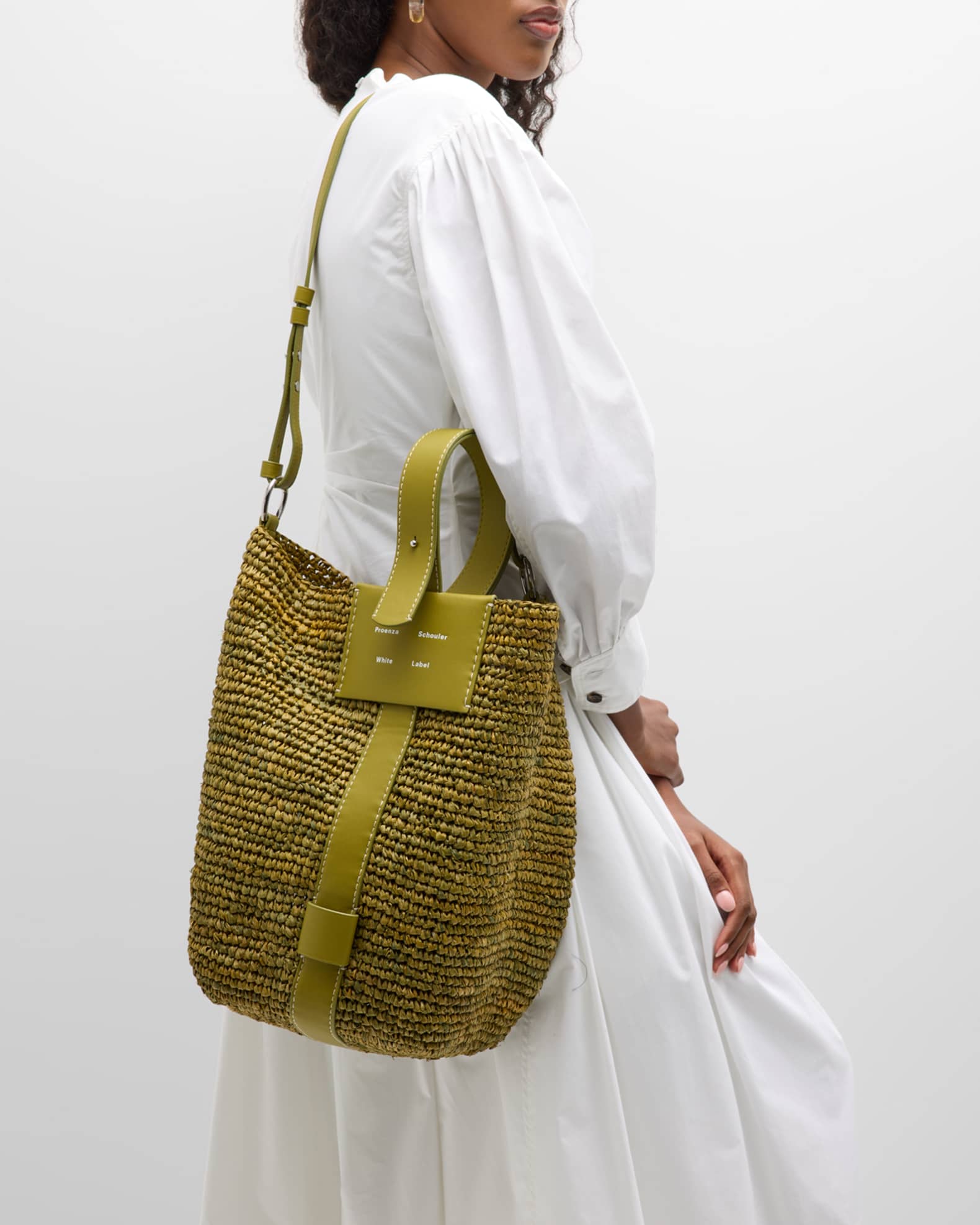 Proenza Schouler White Label Sullivan Raffia Shoulder Bag