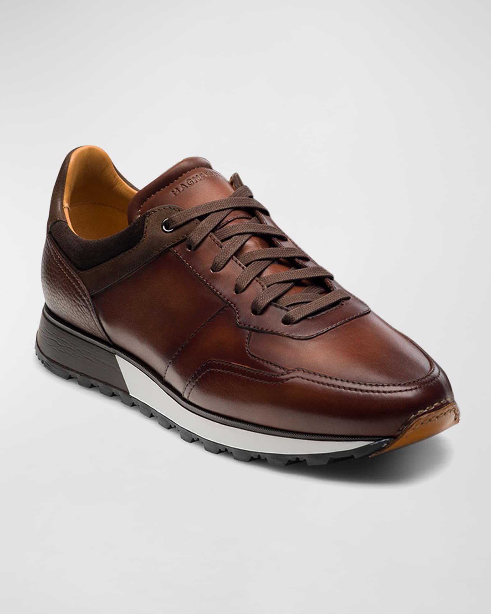 Magnanni Men's Arco Mix-Leather Trainer Sneakers | Neiman Marcus