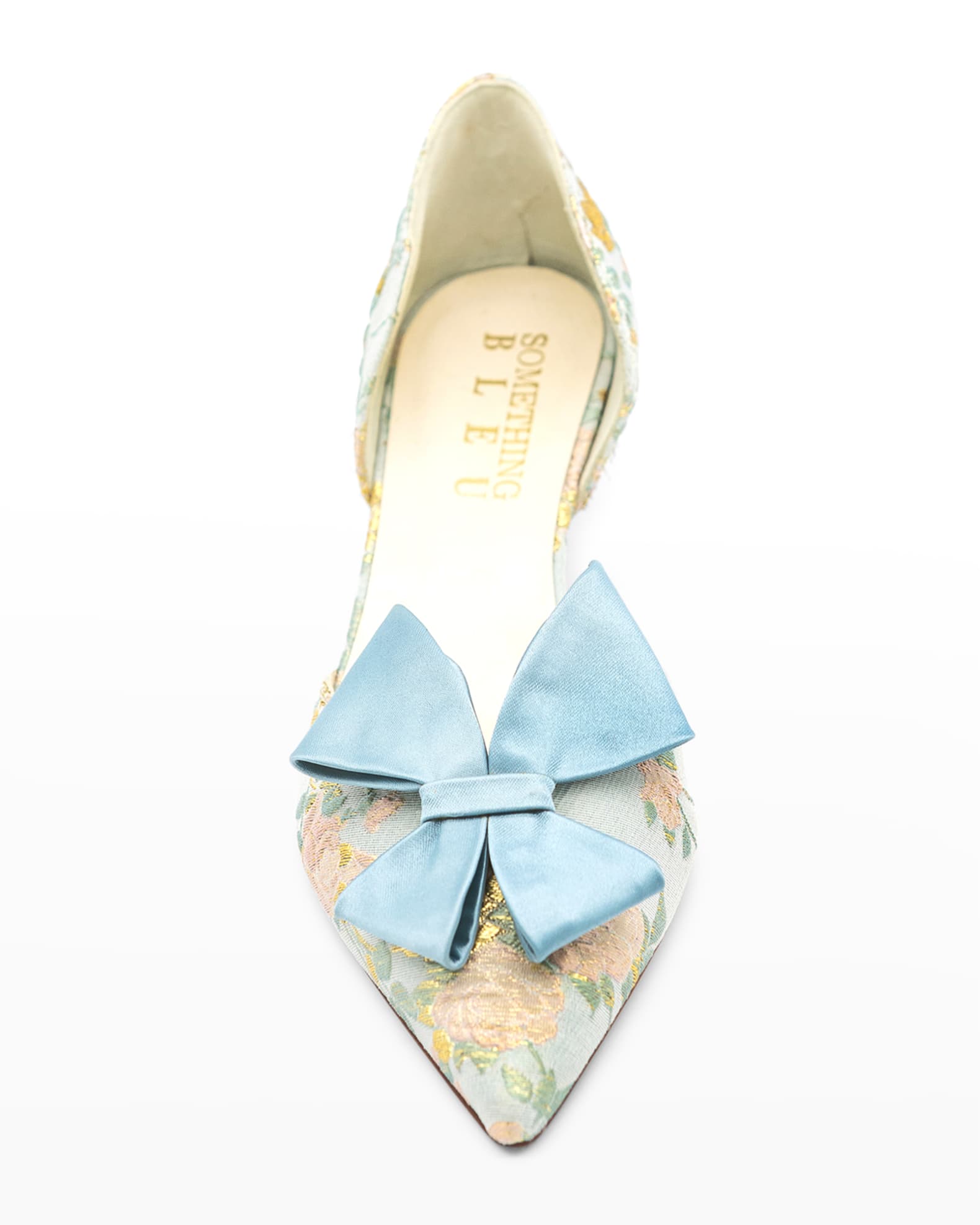 Something Bleu Cliff Bow D'orsay KittenHeel Pumps Neiman Marcus