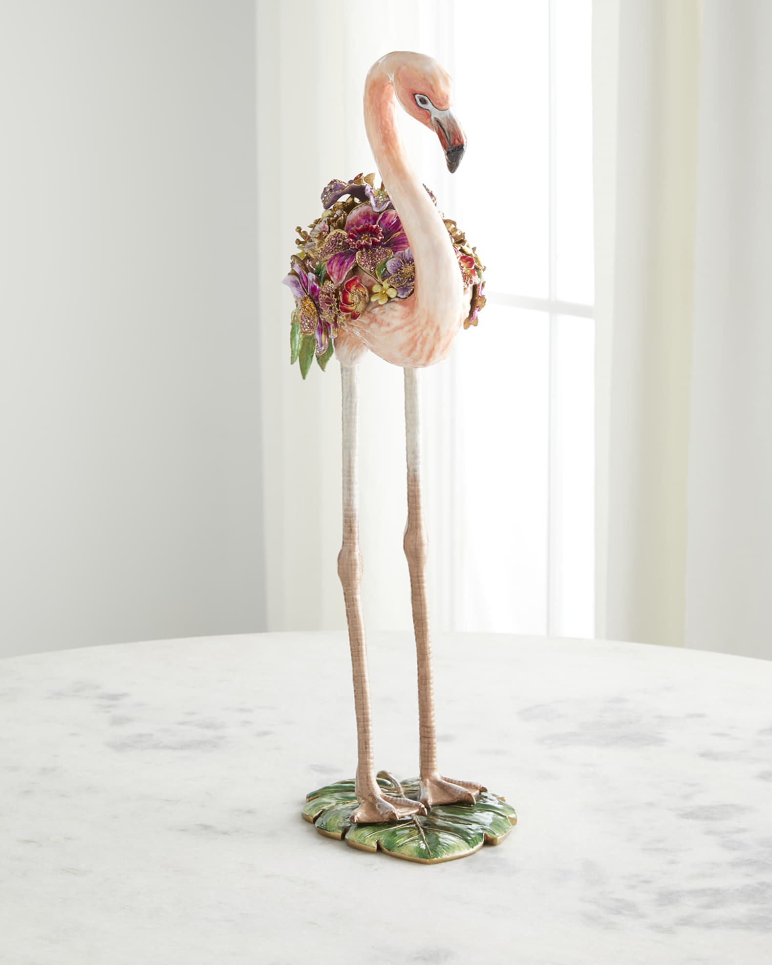 type behalve voor Glad Jay Strongwater Flowery Flamingo Figurine | Neiman Marcus