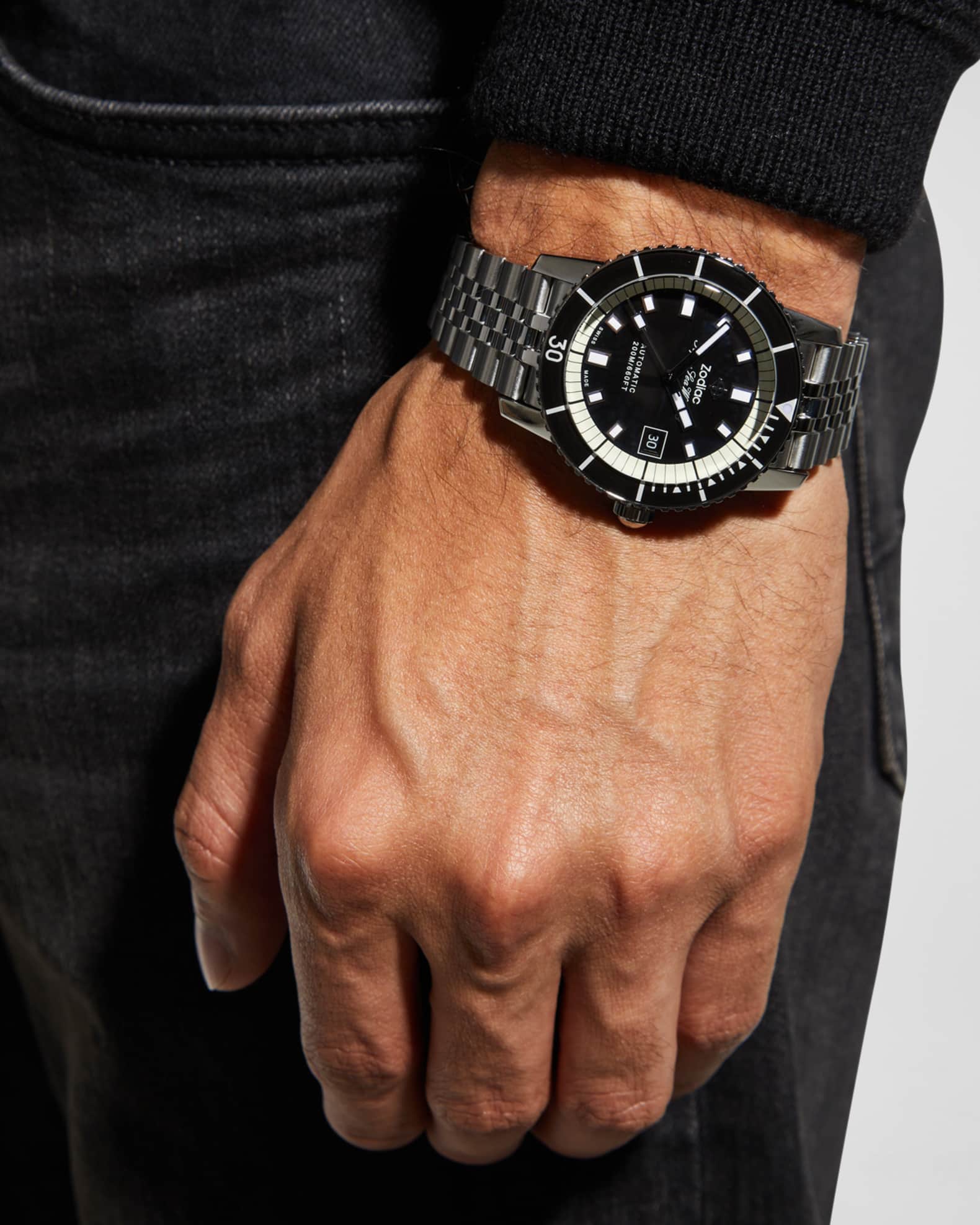 ZODIAC Men's Super Sea Wolf 53 Compression Bracelet Watch