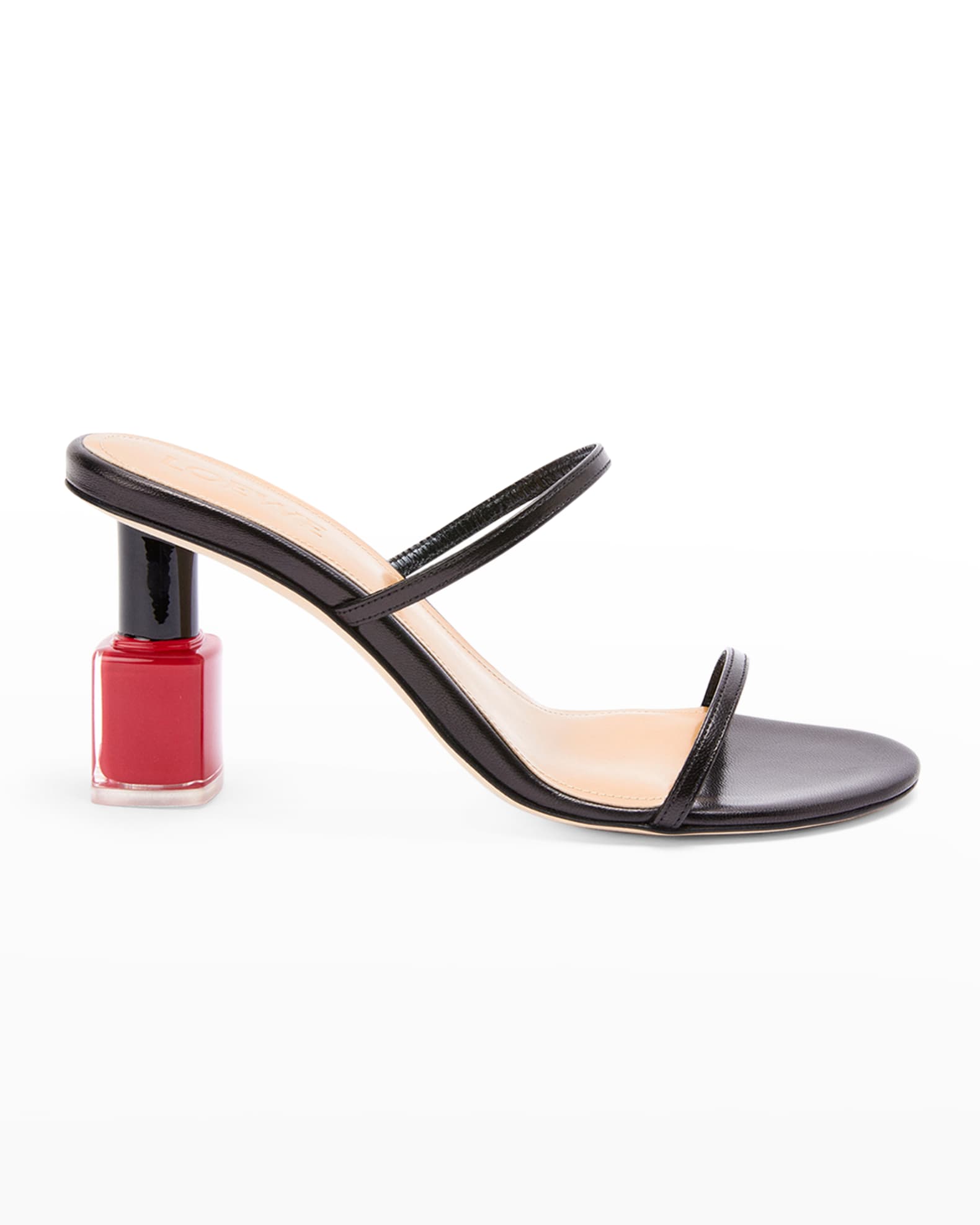 Loewe Nail Polish Two-Band Slide Sandals | Neiman Marcus