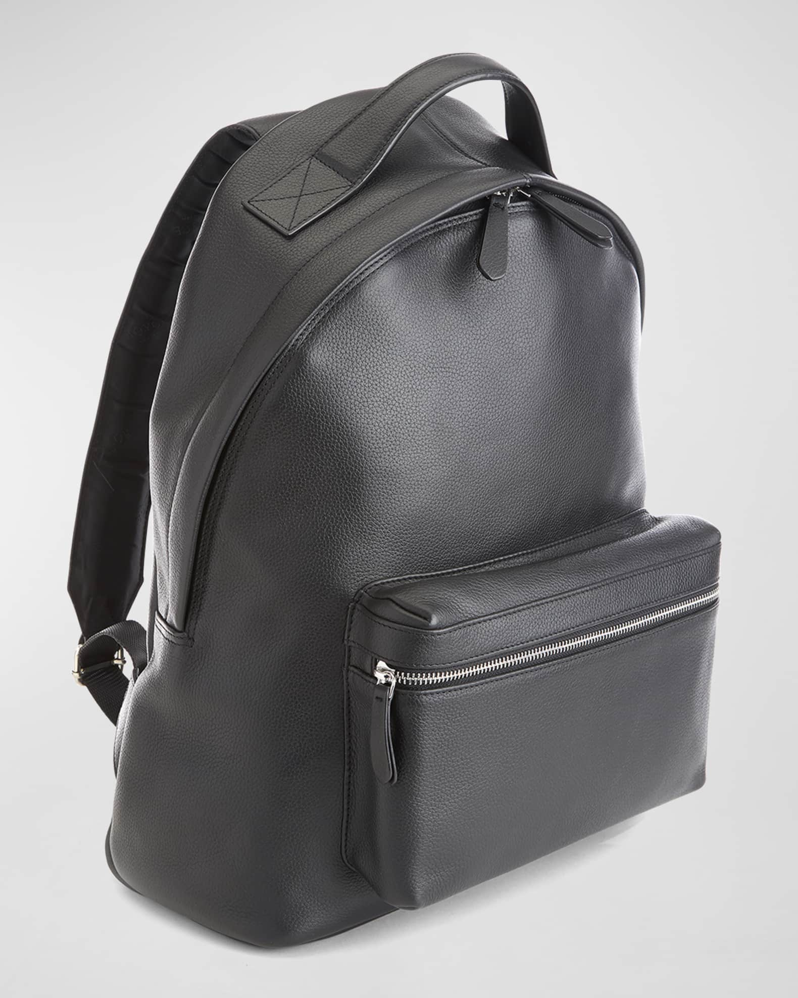 Royce New York 13 Laptop Pebbled Leather Backpack - Navy Blue