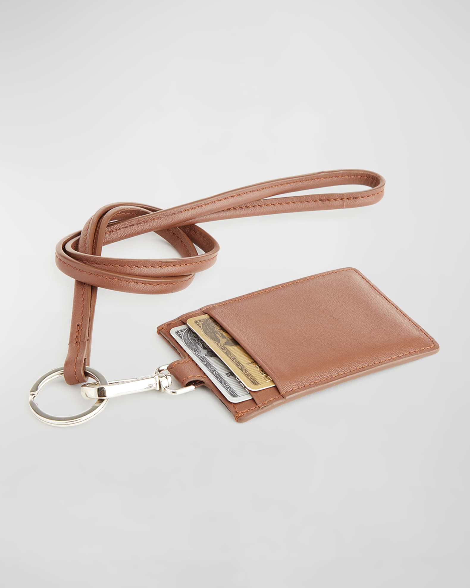 ROYCE New York Personalized Leather Lanyard Id Holder Neiman Marcus