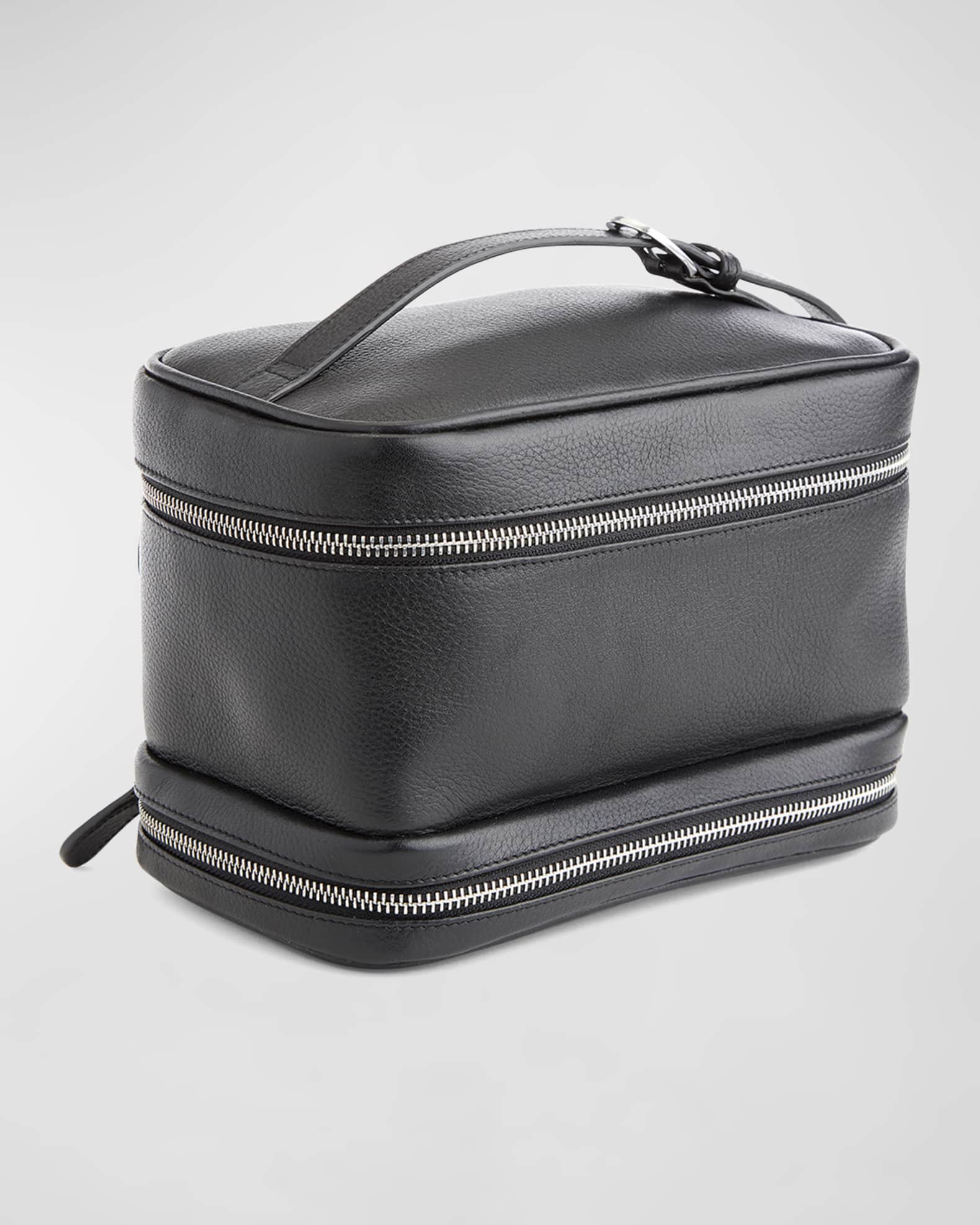 Personalized Leather Makeup Bag Train Case 0