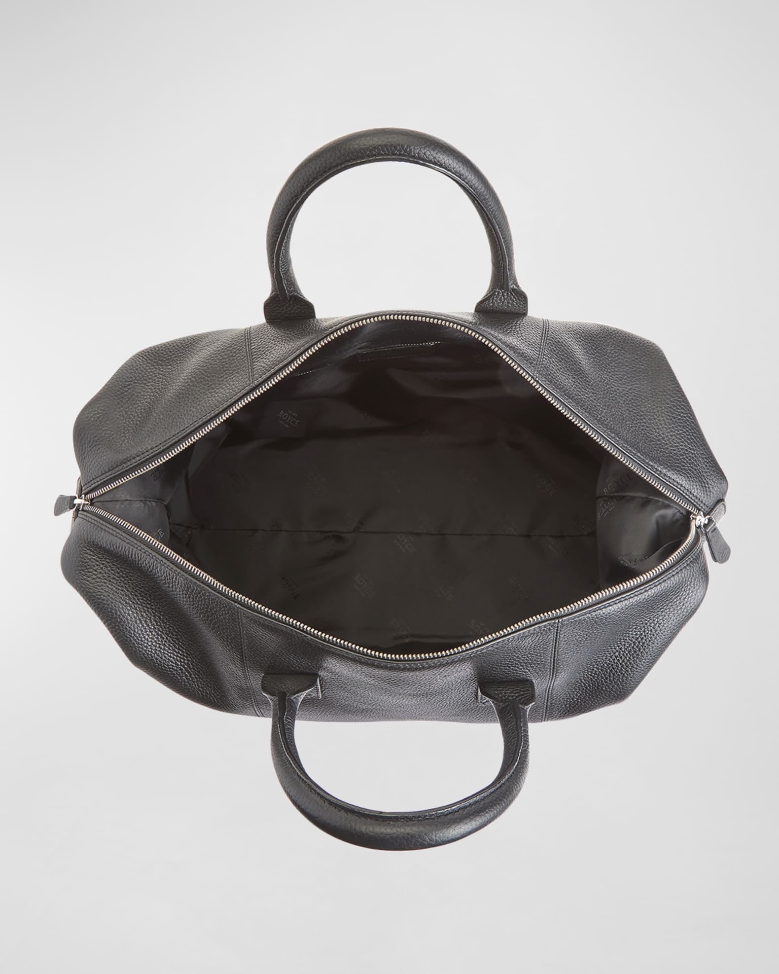 Monogrammed Leather Duffel Bag with Suitcase Handle Strap 1
